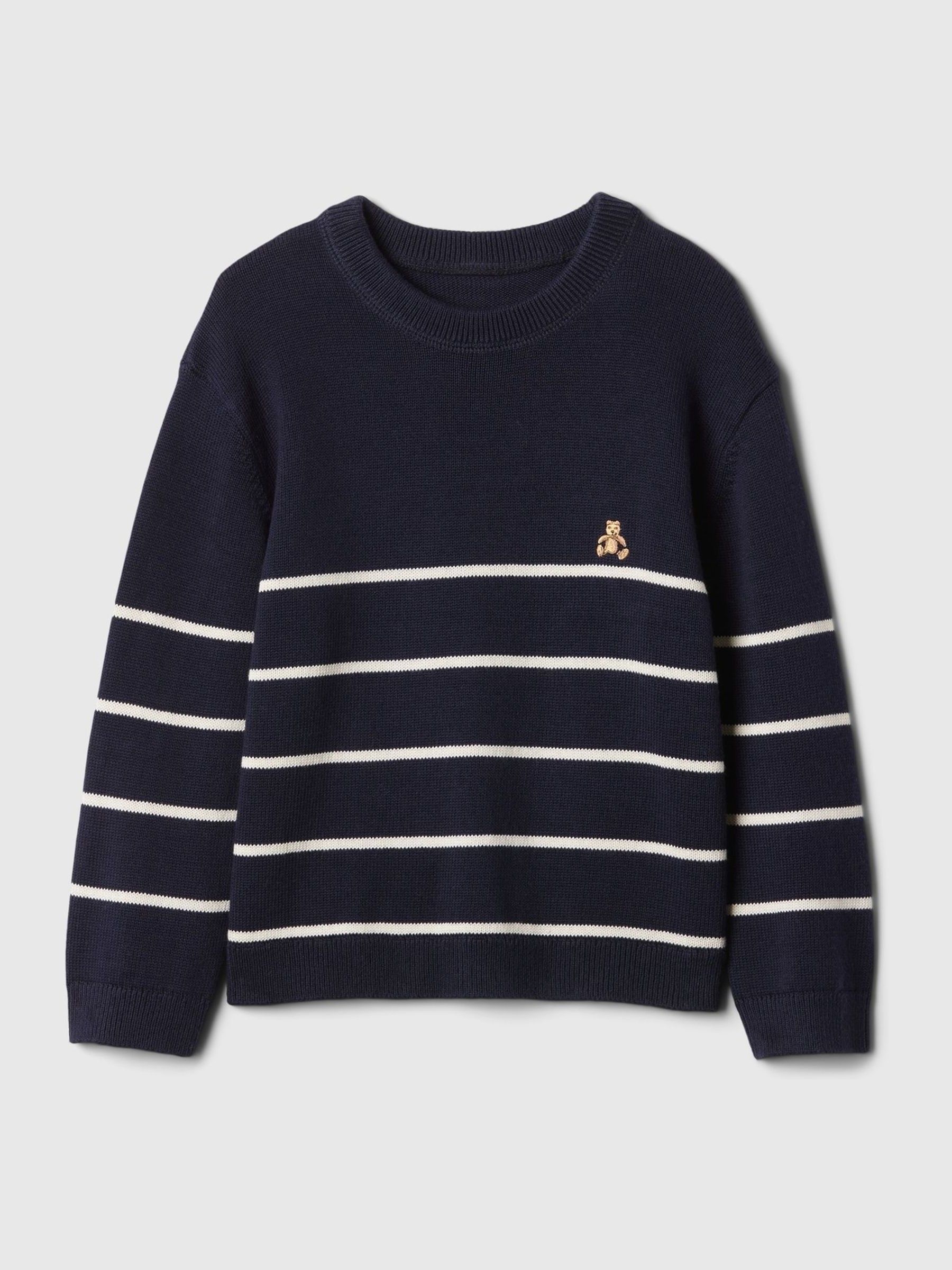 Blue Stripe Brannan Bear Relaxed Crew Neck Jumper (6mths-5yrs) - Image 1 of 1