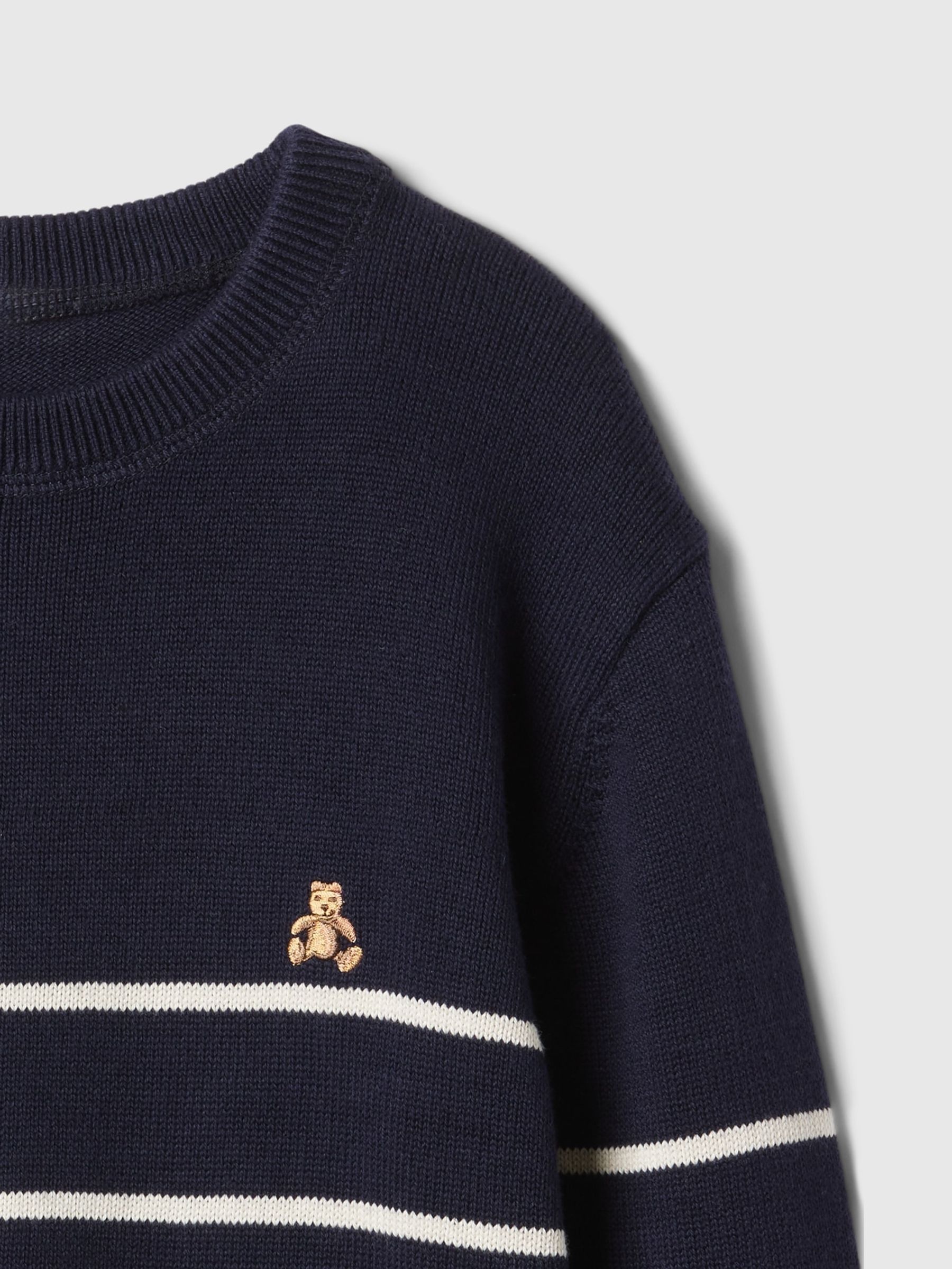 Blue Stripe Brannan Bear Relaxed Crew Neck Jumper (6mths-5yrs) - Image 3 of 3