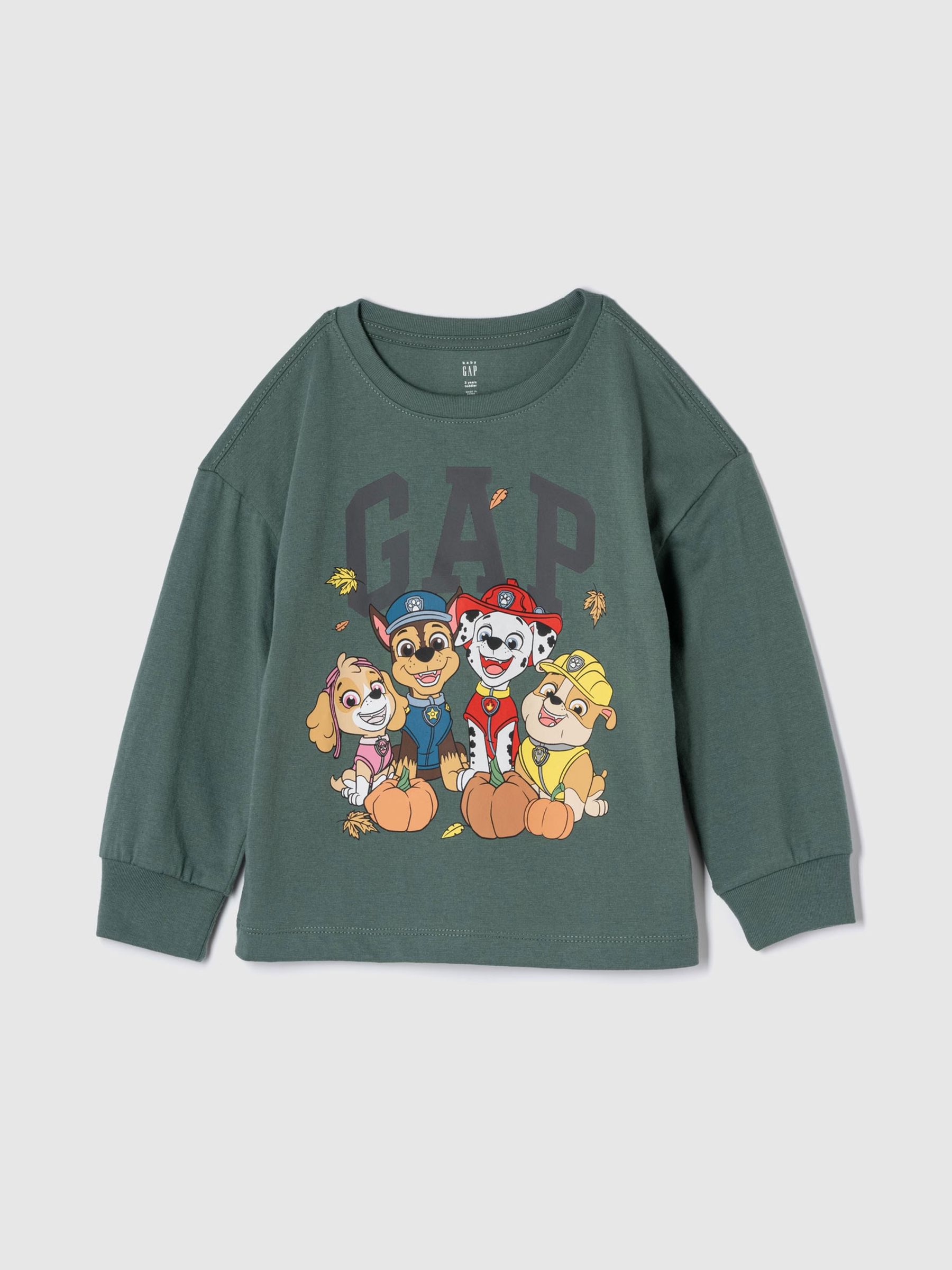 Green Paw Patrol Graphic Logo Long Sleeve T-Shirt (6mths-5yrs) - Image 1 of 4