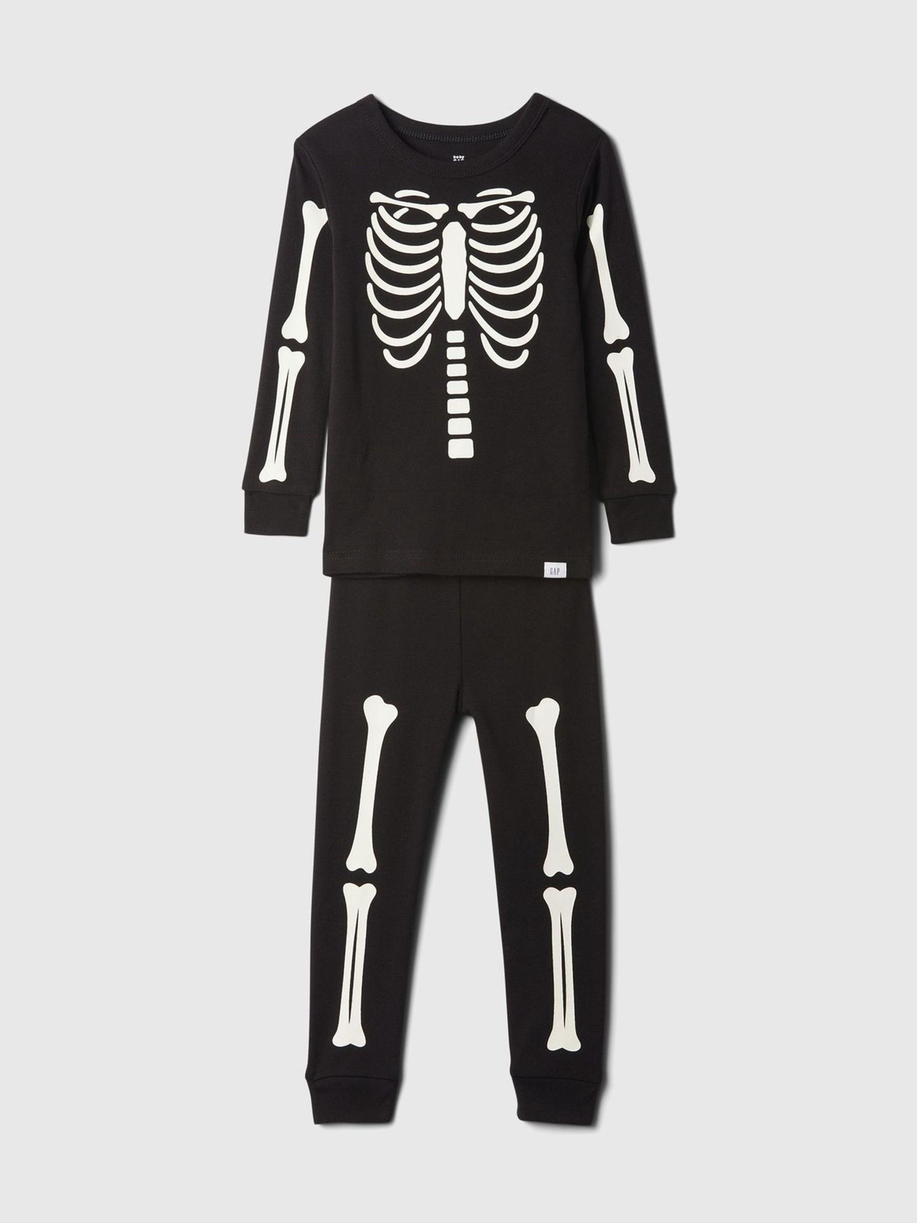 Black Skeleton Halloween Long Sleeve Pyjama Set (6mths-5yrs) - Image 1 of 3