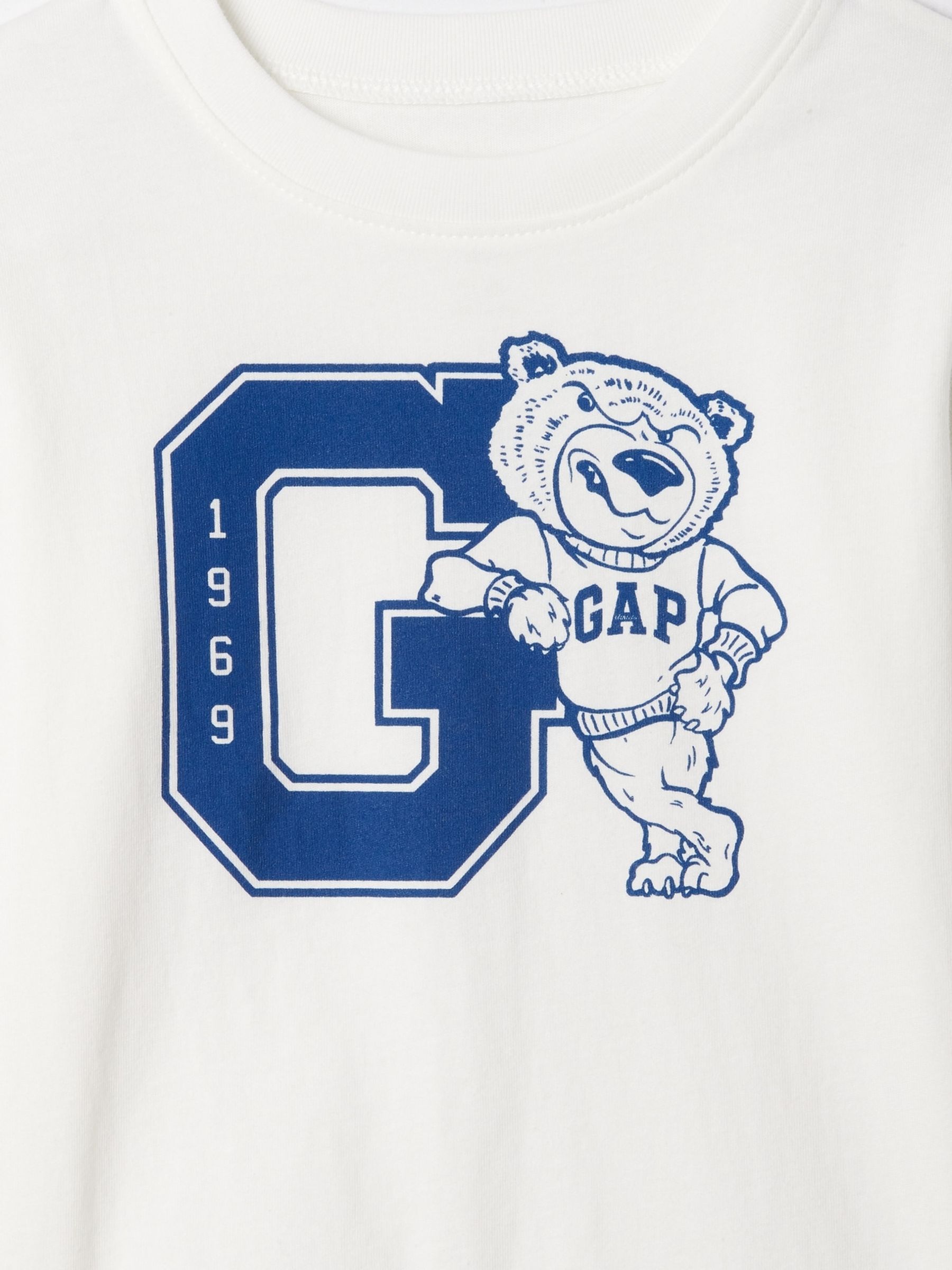 White/Blue Long Sleeve Logo Graphic T-Shirt (6mths-5yrs) - Image 3 of 3