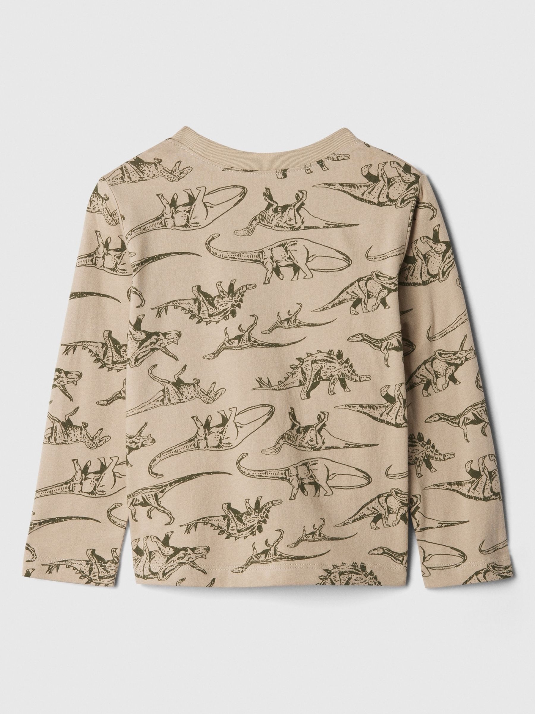 Beige Graphic Long Sleeve Crew Neck T-Shirt (6mths-5yrs) - Image 2 of 3