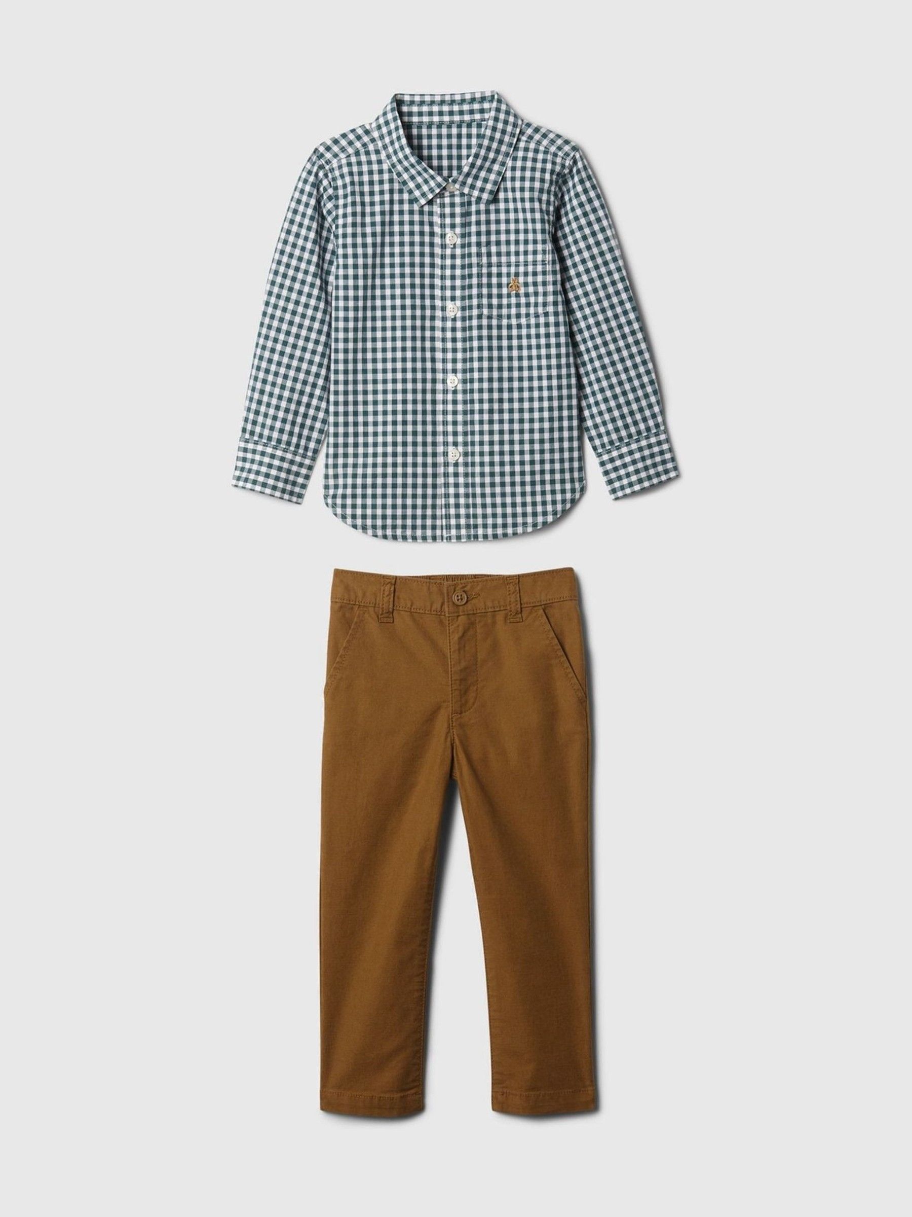 Green Brannan Bear Gingham Shirt & Trousers Outfit Set (6mths-5yrs) - Image 1 of 3