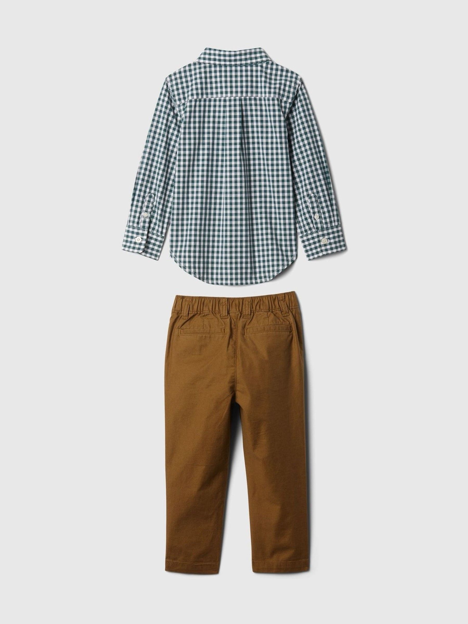 Green Brannan Bear Gingham Shirt & Trousers Outfit Set (6mths-5yrs) - Image 2 of 3