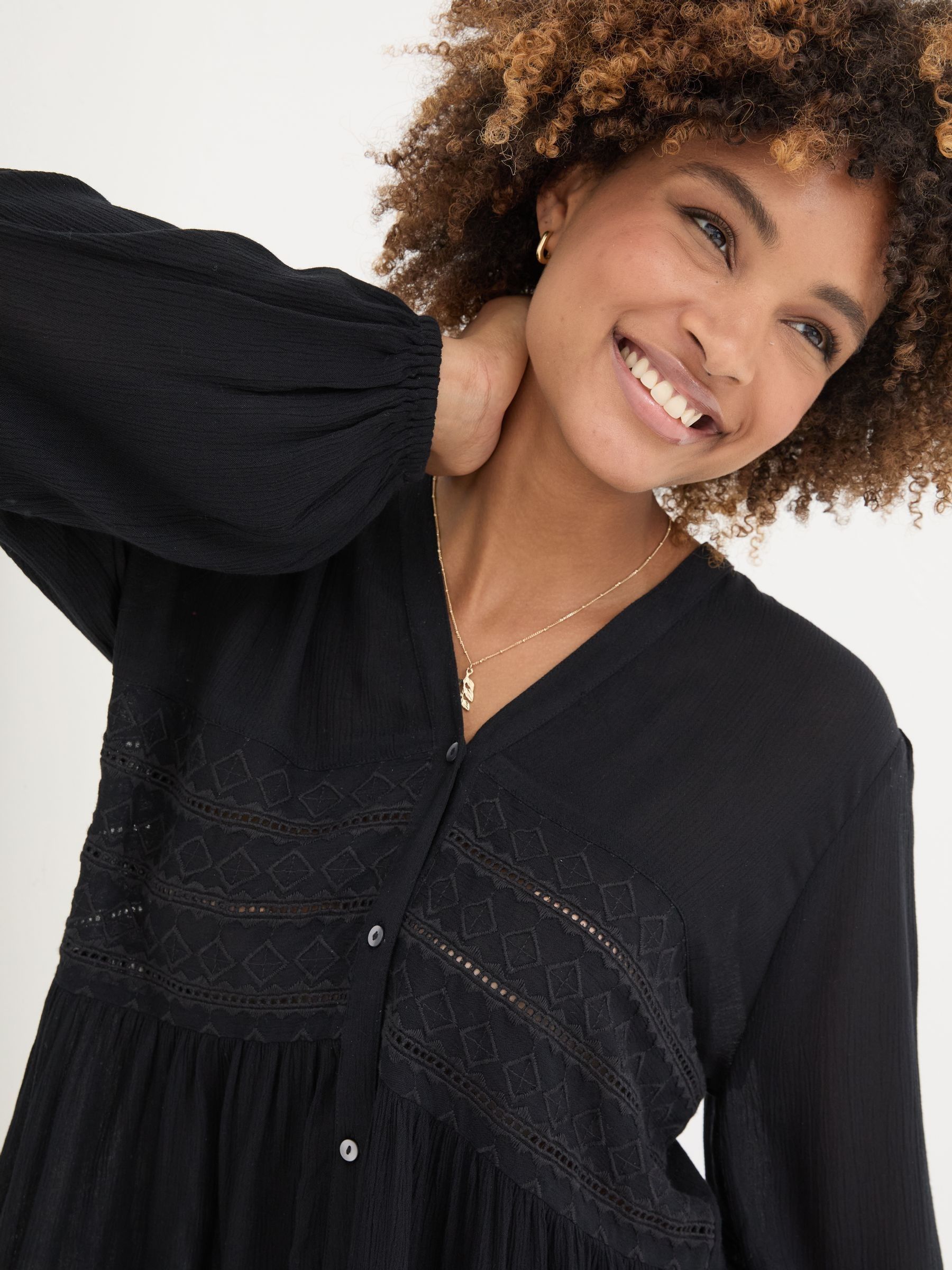 Black Lou Embroidered Blouse - Image 4 of 7