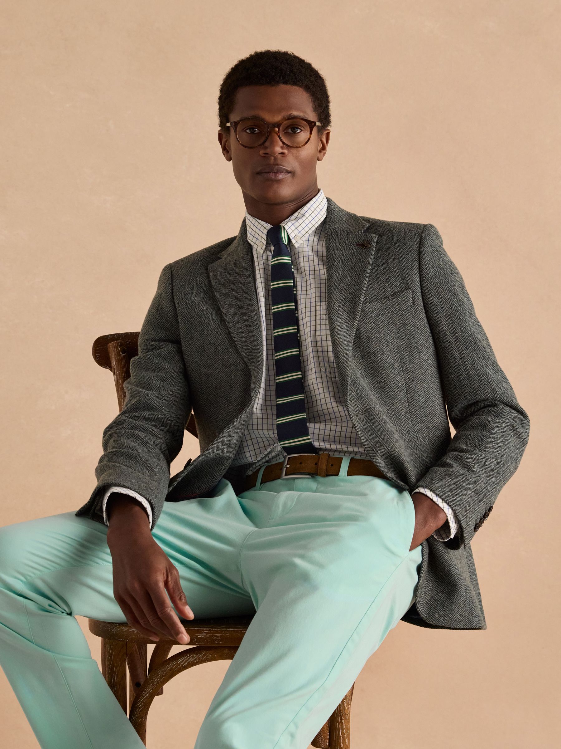 Classic Fit Mint Green Chino Trousers - Image 5 of 8