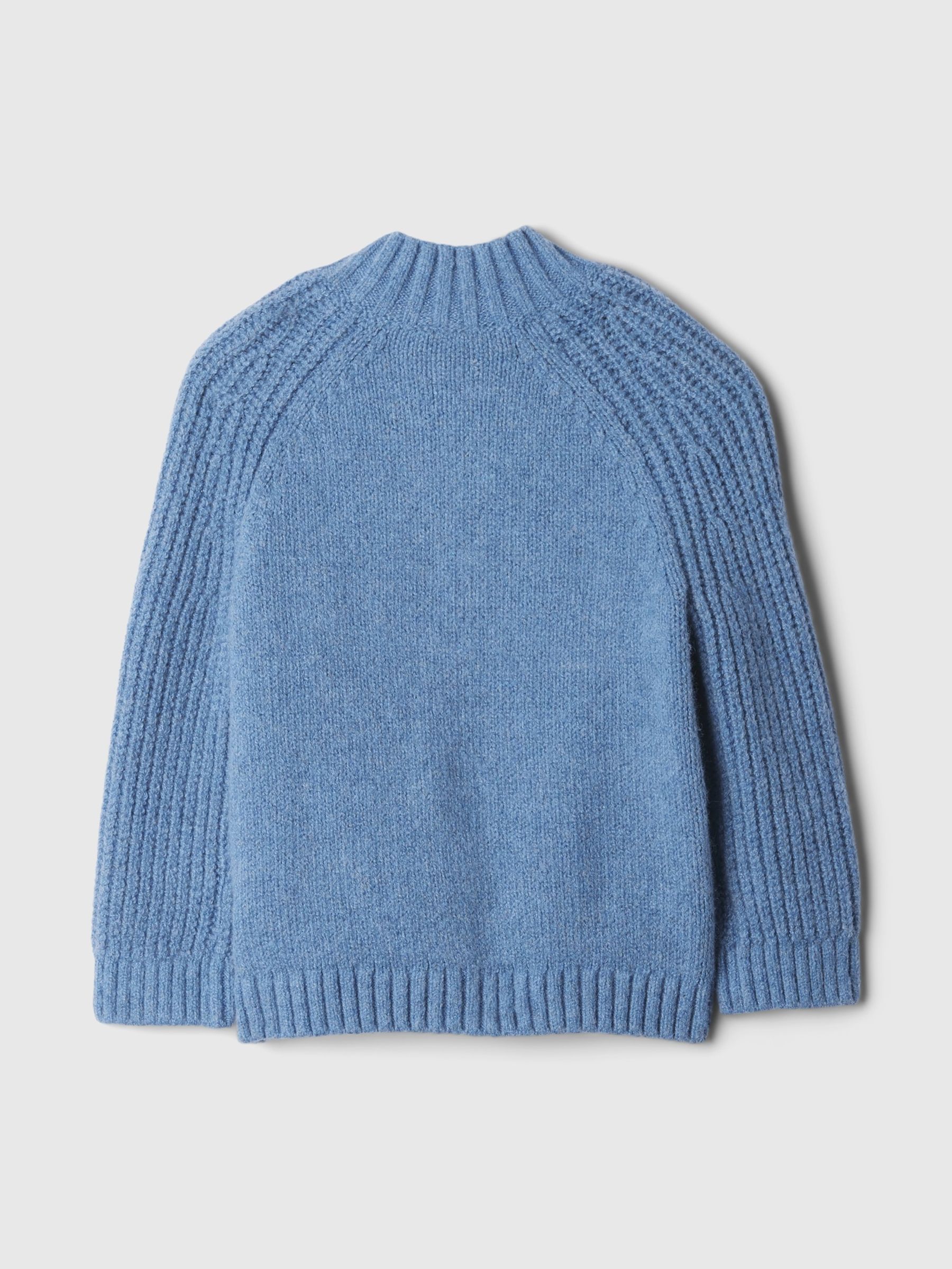 Blue CashSoft Mock Neck Cardigan (Newborn-24mths) - Image 2 of 2