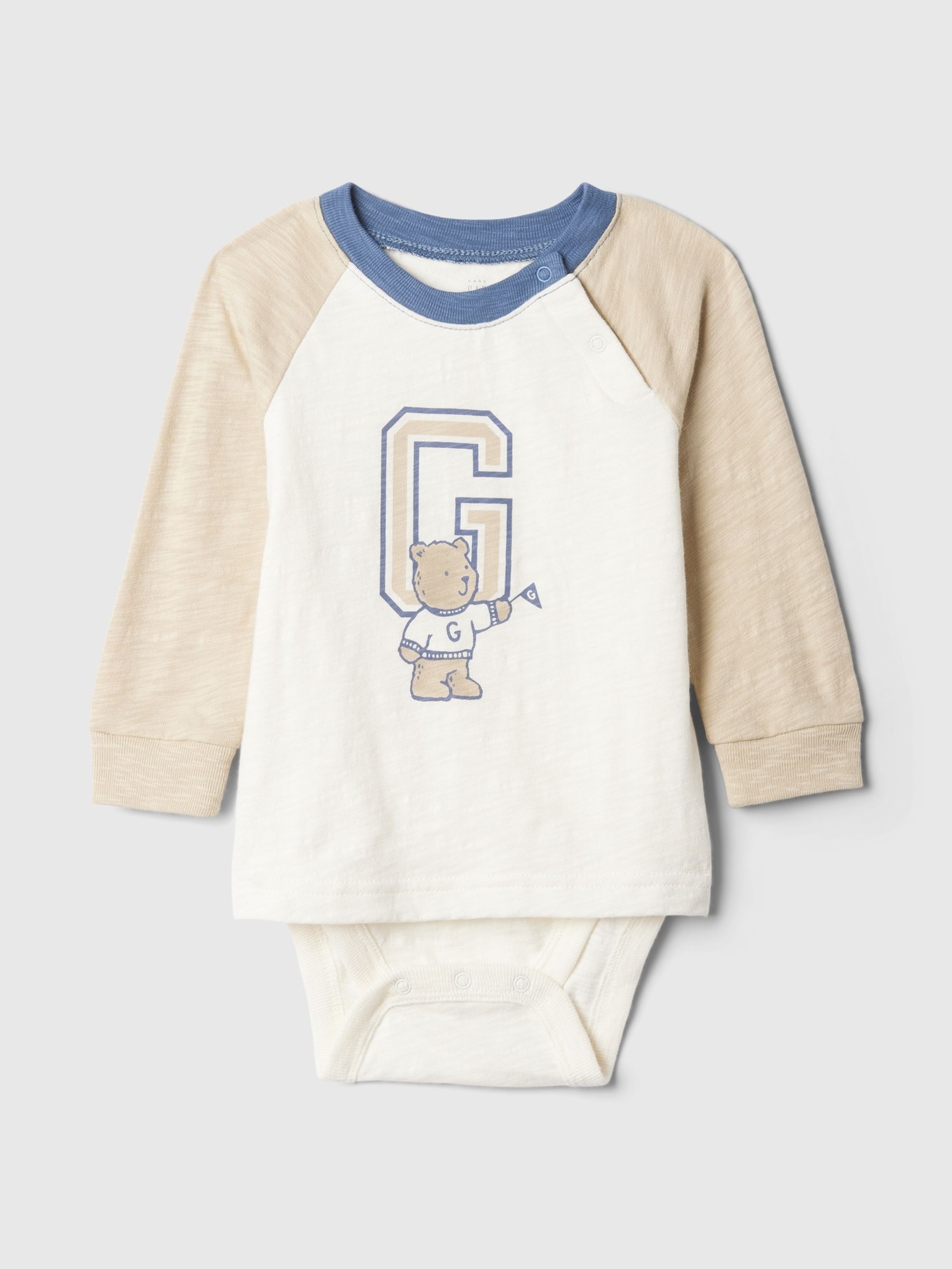 White Varsity One-Piece (Newborn-24mths) - Image 1 of 3 White Varsity One-Piece (Newborn-24mths) - Image 1 of 3