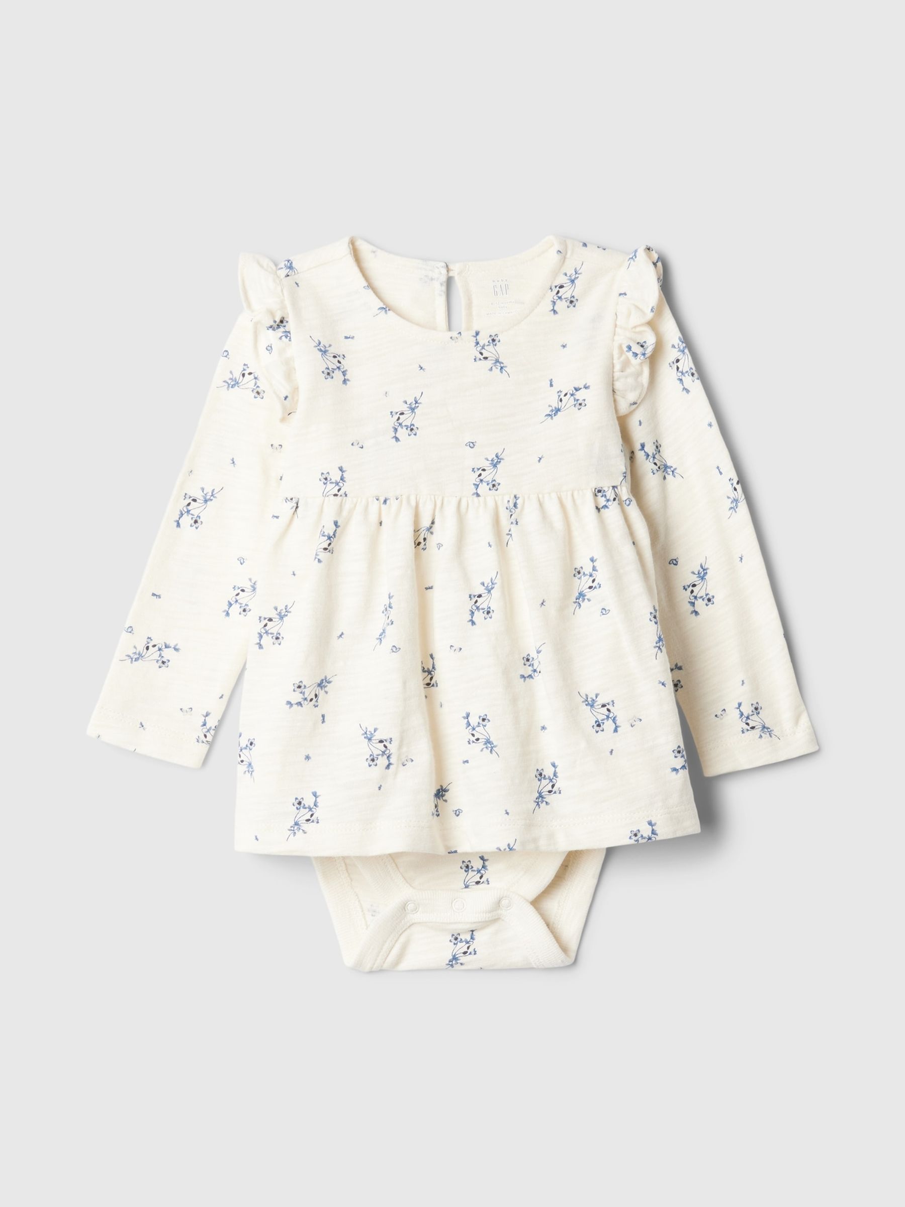 Cream Floral Bodysuit Dress (Newborn-24mths) - Image 1 of 1