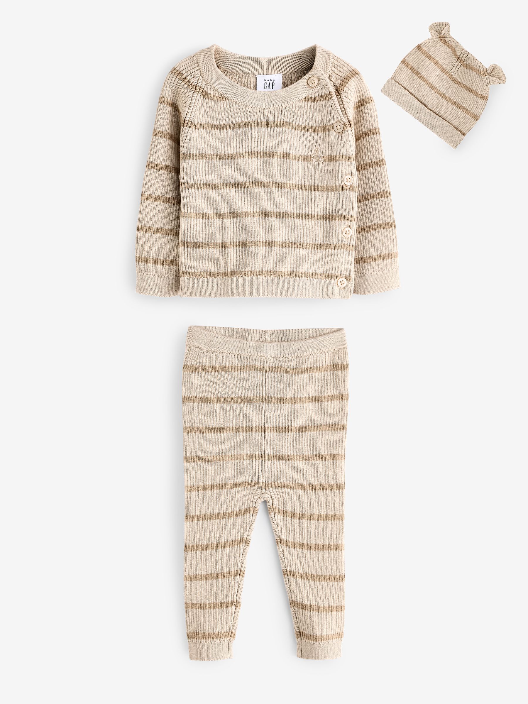 Cream Brannan Bear Wrap Jumper & Bottoms Outfit Set (Newborn-24mths) - Image 4 of 9