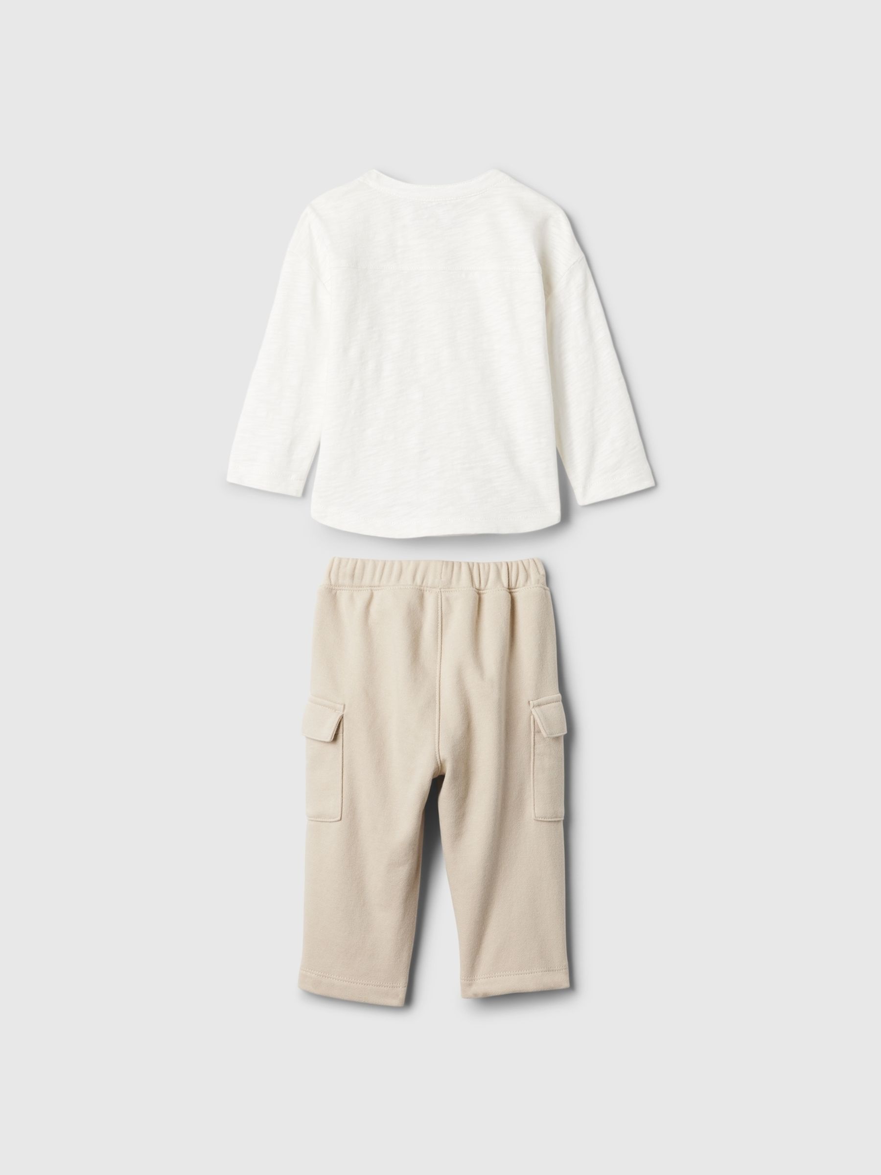 White Cargo Outfit Set (Newborn-24mths) - Image 2 of 3