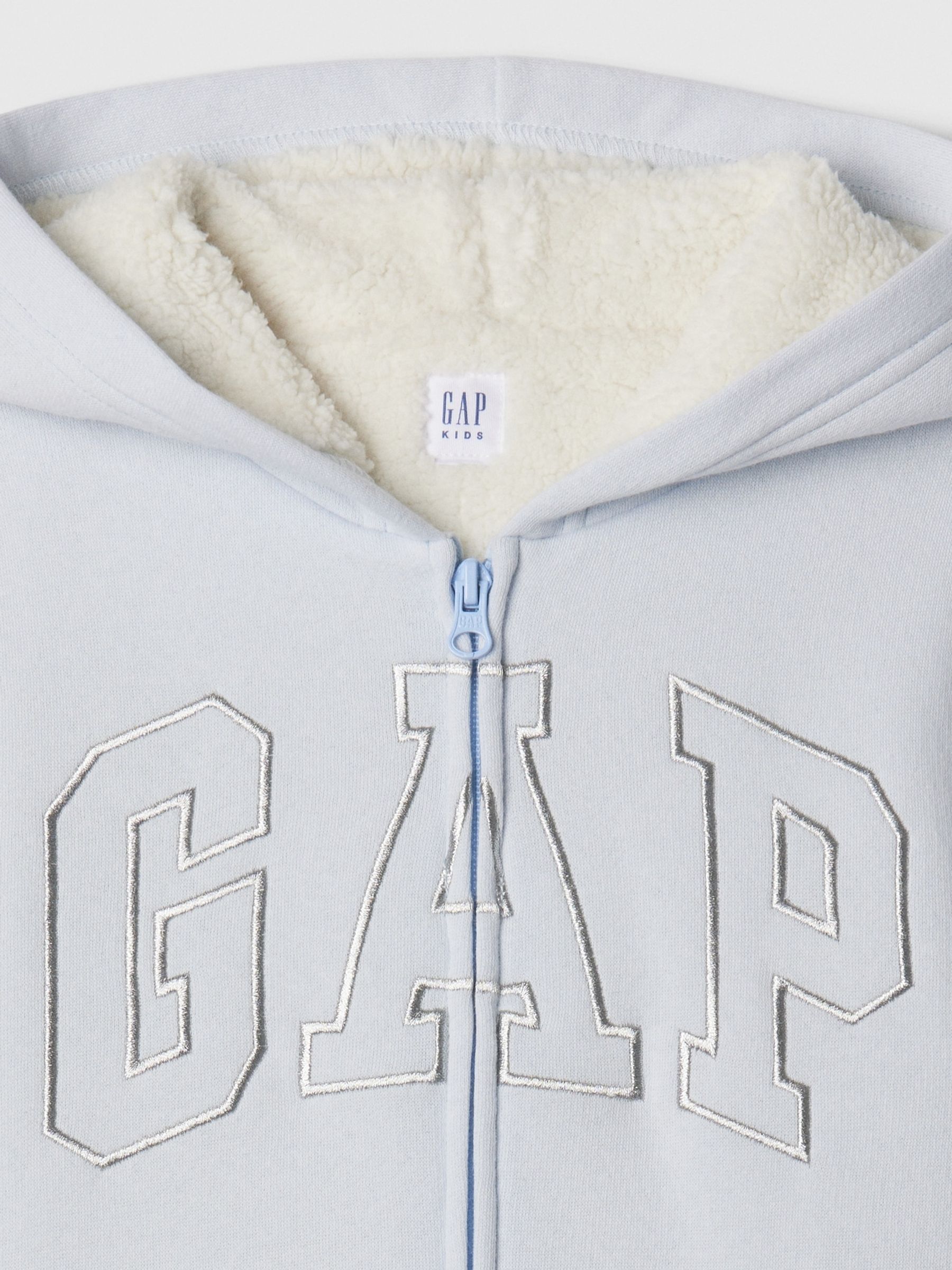 Blue Logo Sherpa-Lined Zip Up Hoodie (4-13yrs) - Image 3 of 3
