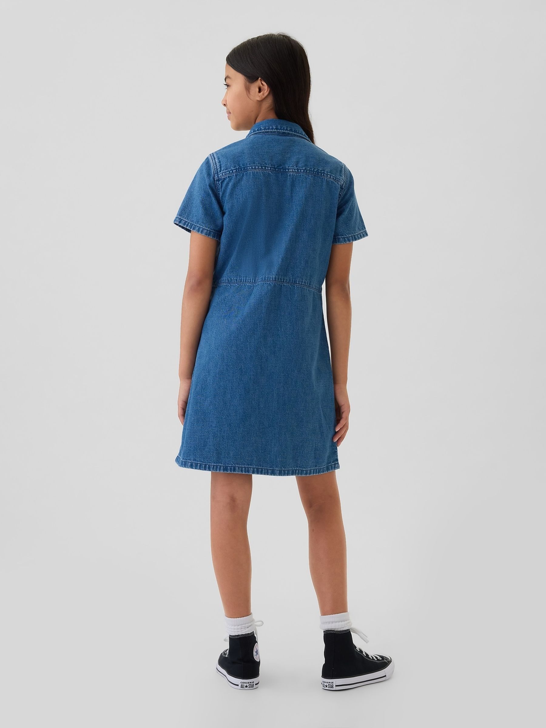 Blue Cargo Denim Shirt Dress (4-13yrs) - Image 2 of 4