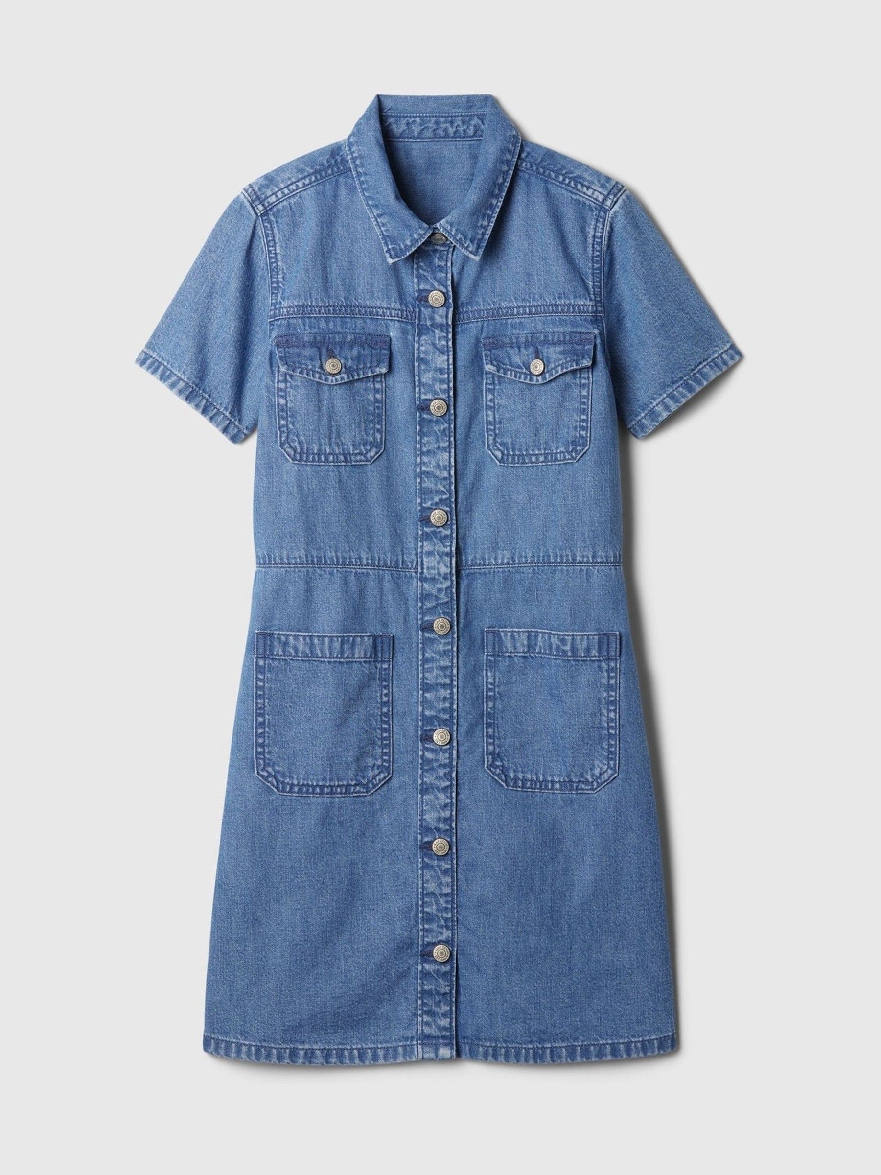Blue Cargo Denim Shirt Dress (4-13yrs) - Image 3 of 4