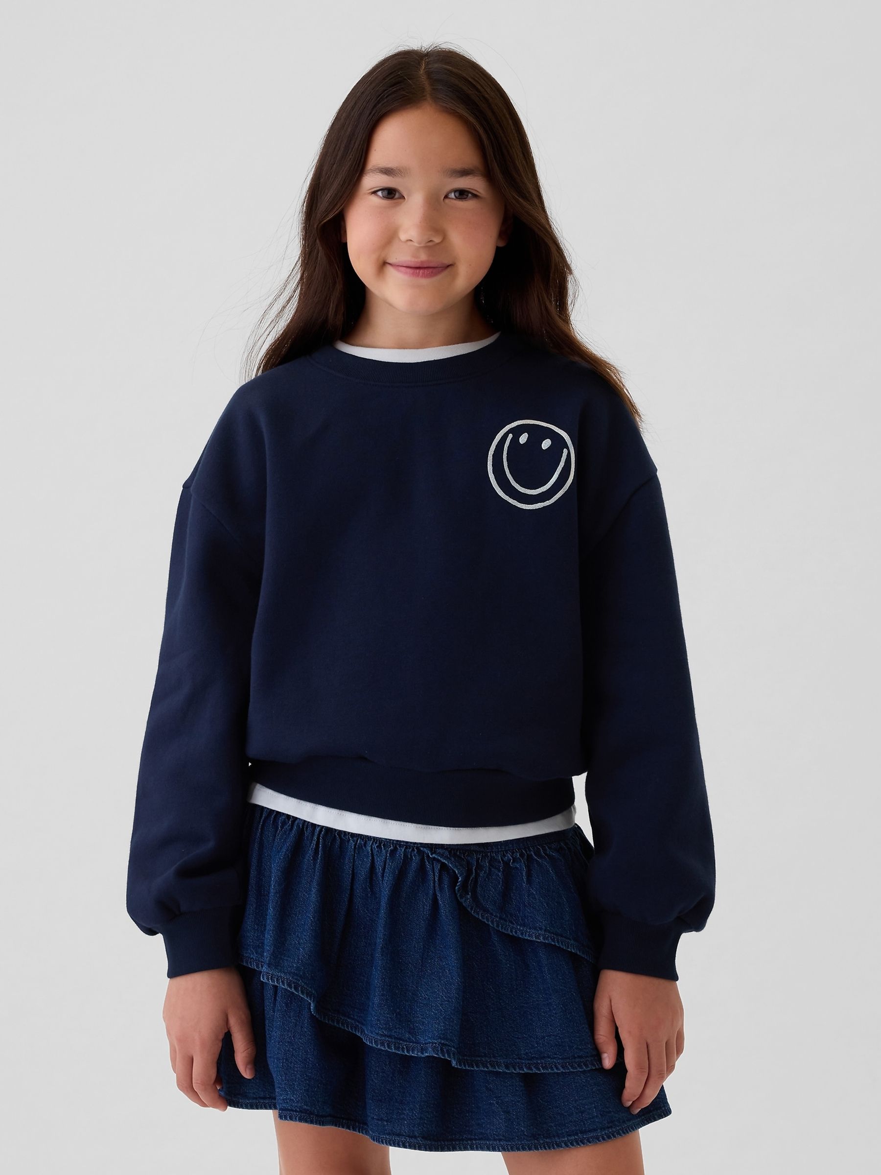 Navy Blue Vintage Soft Jumper (4-13yrs) - Image 1 of 5