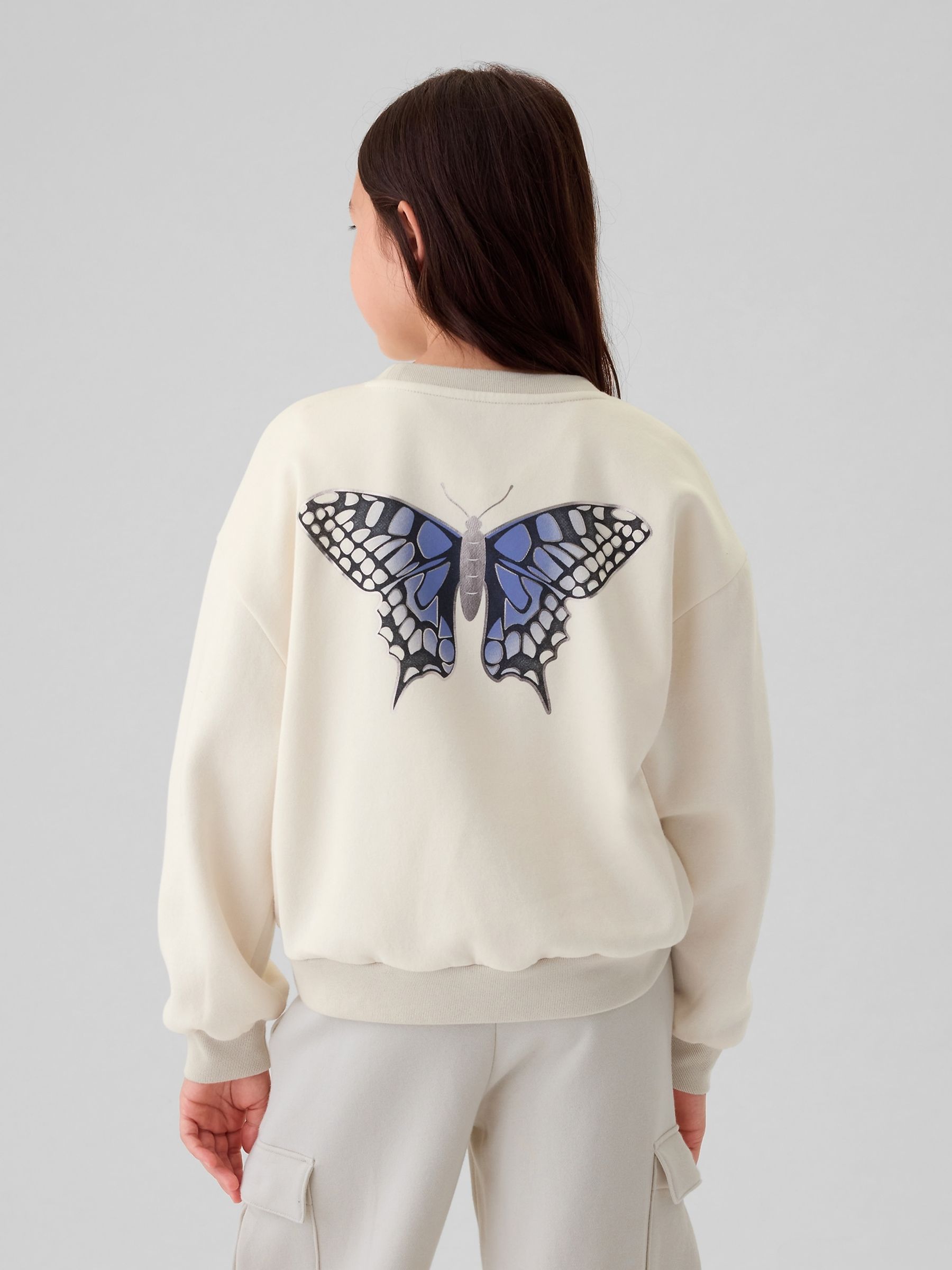 Cream Butterfly Vintage Soft Jumper (4-13yrs) - Image 2 of 5