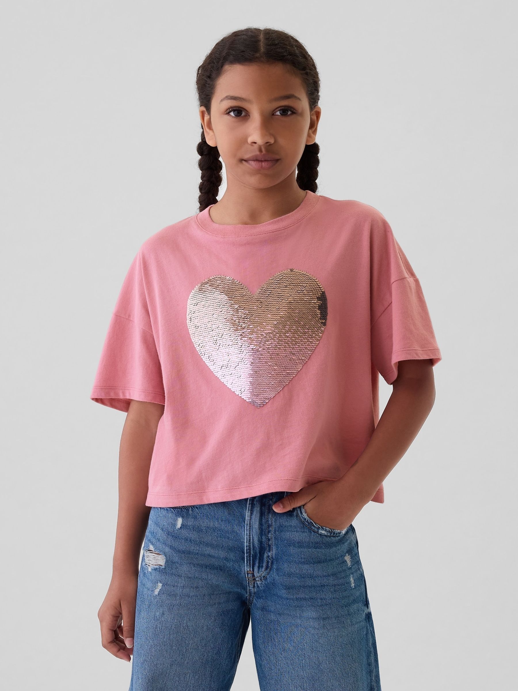 Pink Boxy Raglan Graphic Short Sleeve T-Shirt (4-13yrs) - Image 1 of 1