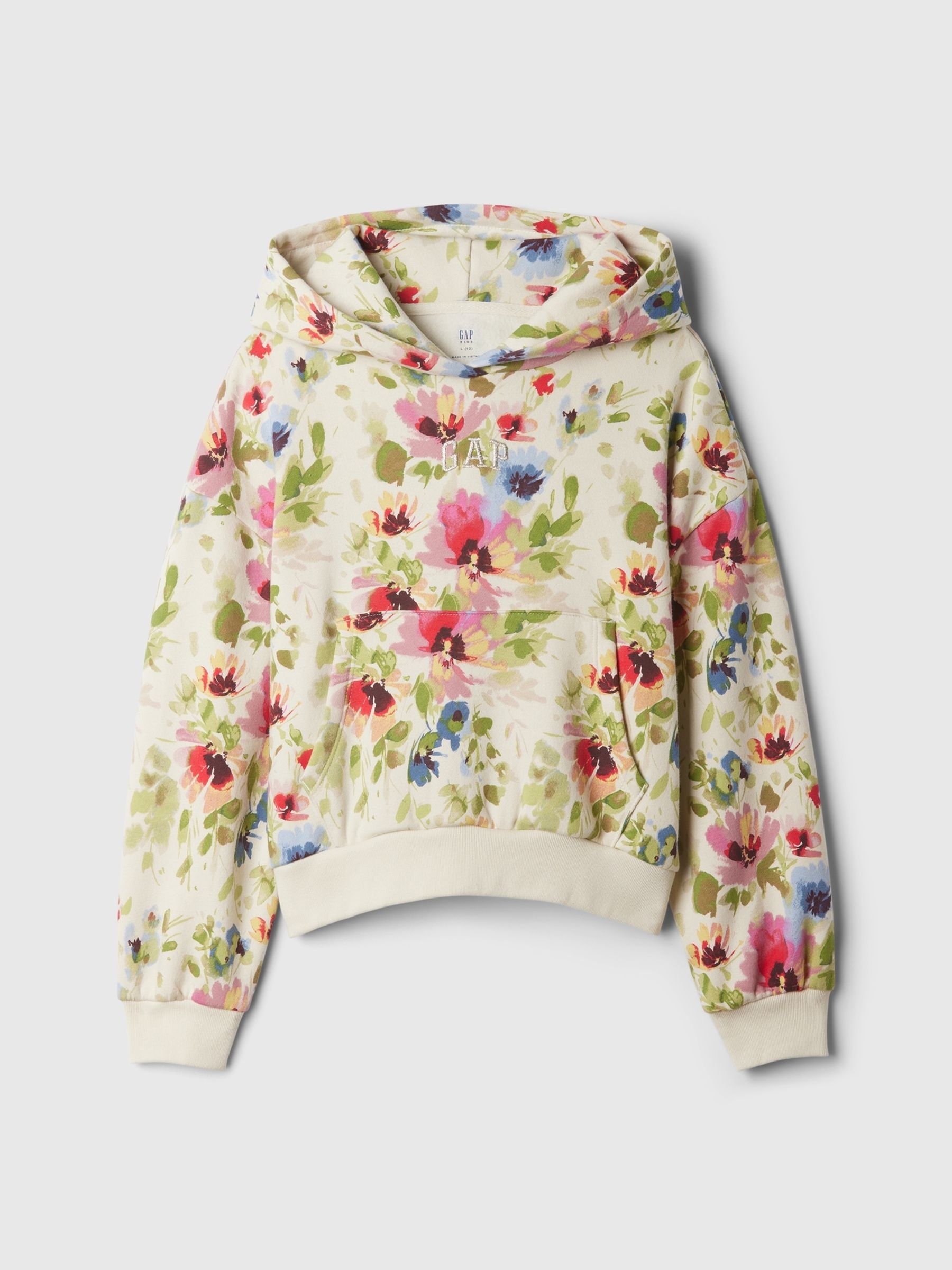 Green Floral Logo Graphic Hoodie (4-13yrs) - Image 4 of 5
