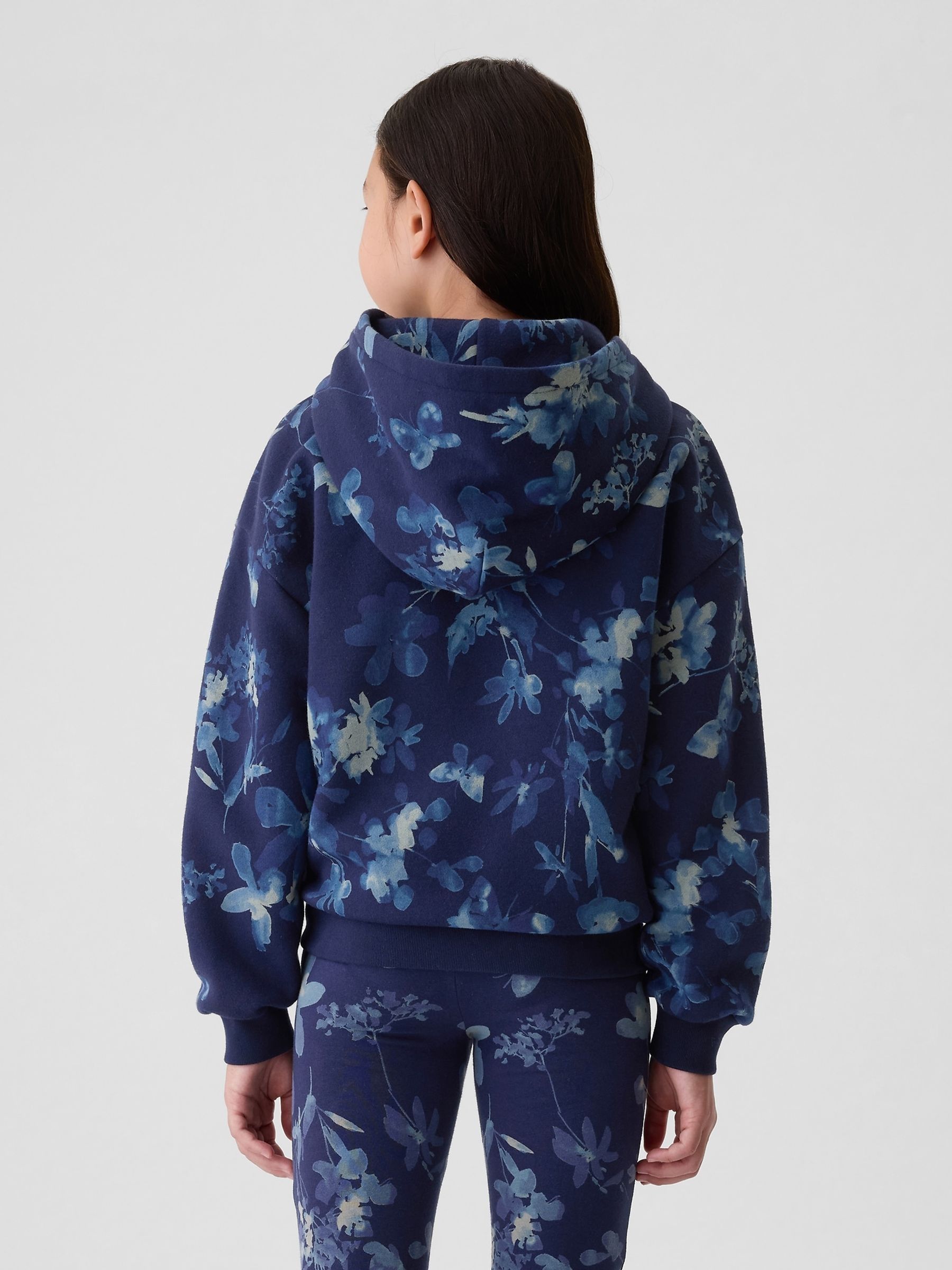 Blue Floral Logo Graphic Hoodie (4-13yrs) - Image 2 of 5