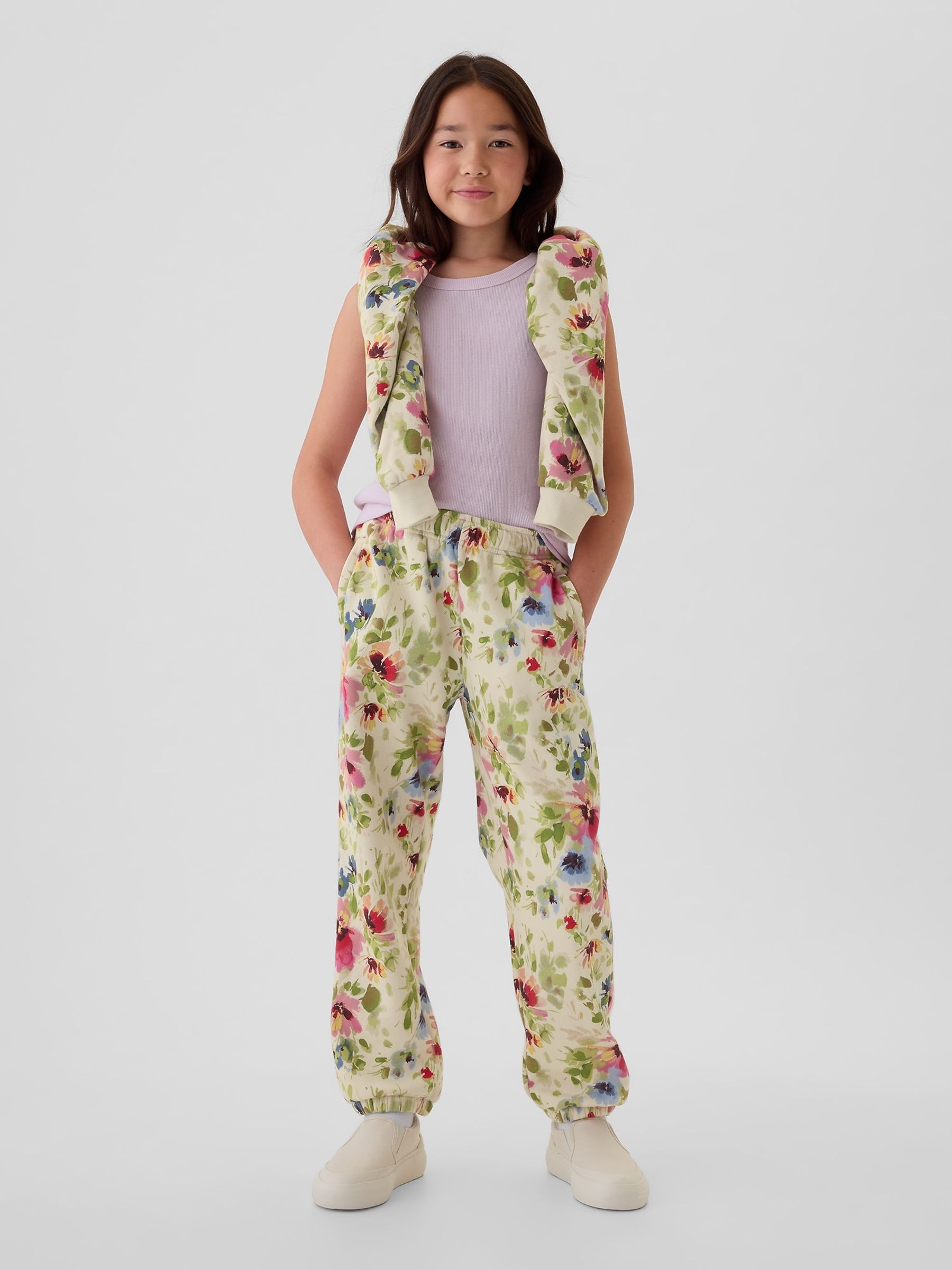 Cream Floral Logo Joggers (4-13yrs) - Image 3 of 5