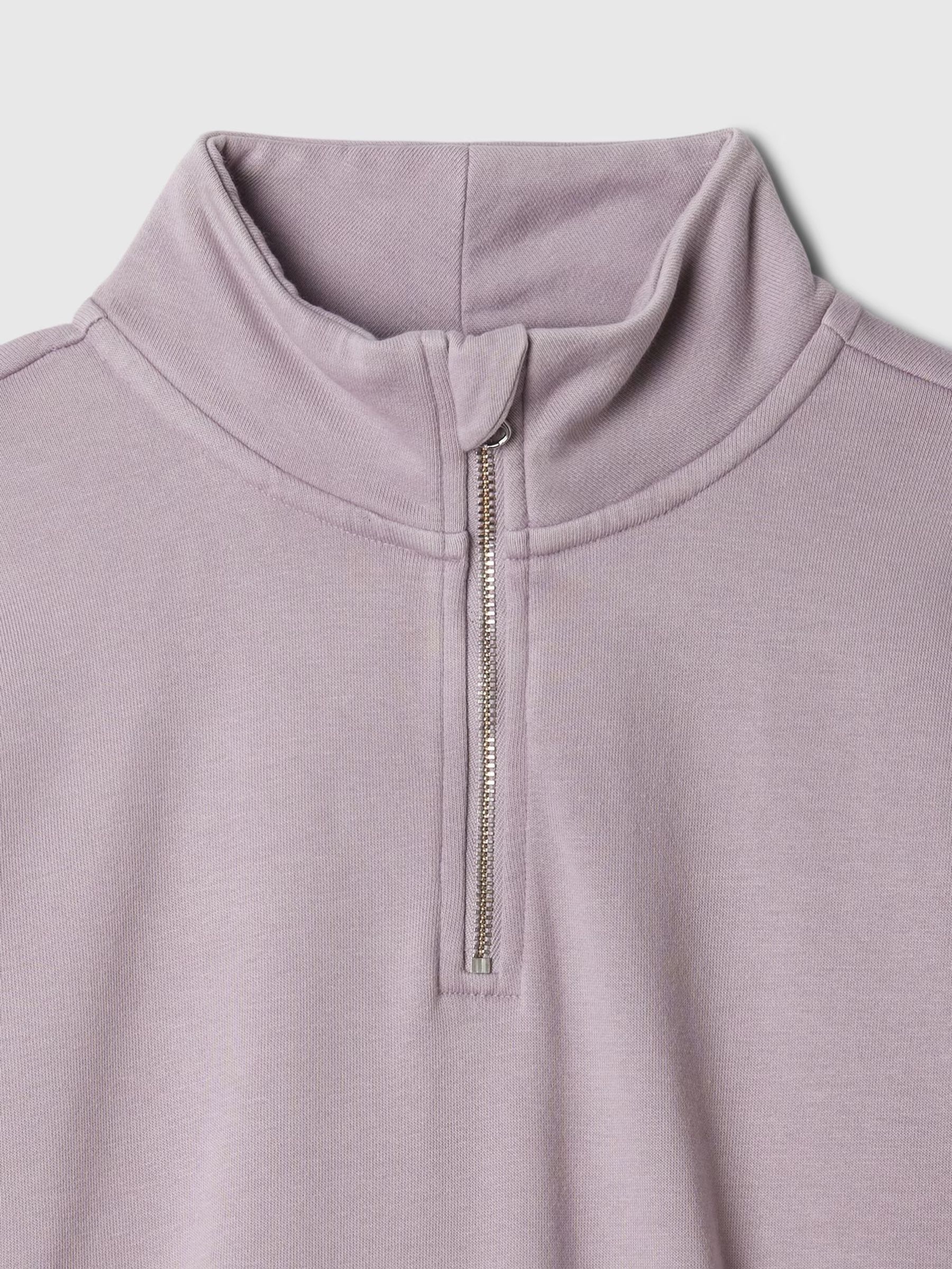 Purple Vintage Soft Half Zip Cropped Pullover (4-13yrs) - Image 5 of 5 Purple Vintage Soft Half Zip Cropped Pullover (4-13yrs) - Image 5 of 5