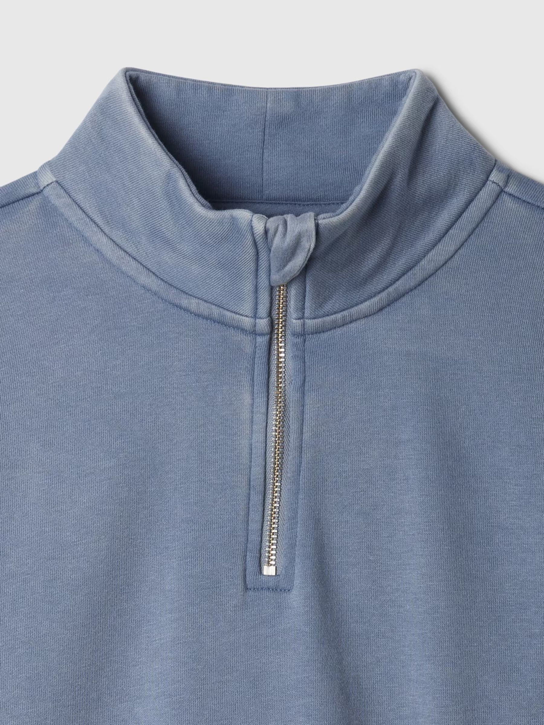 Blue Vintage Soft Half Zip Cropped Pullover (4-13yrs) - Image 5 of 5