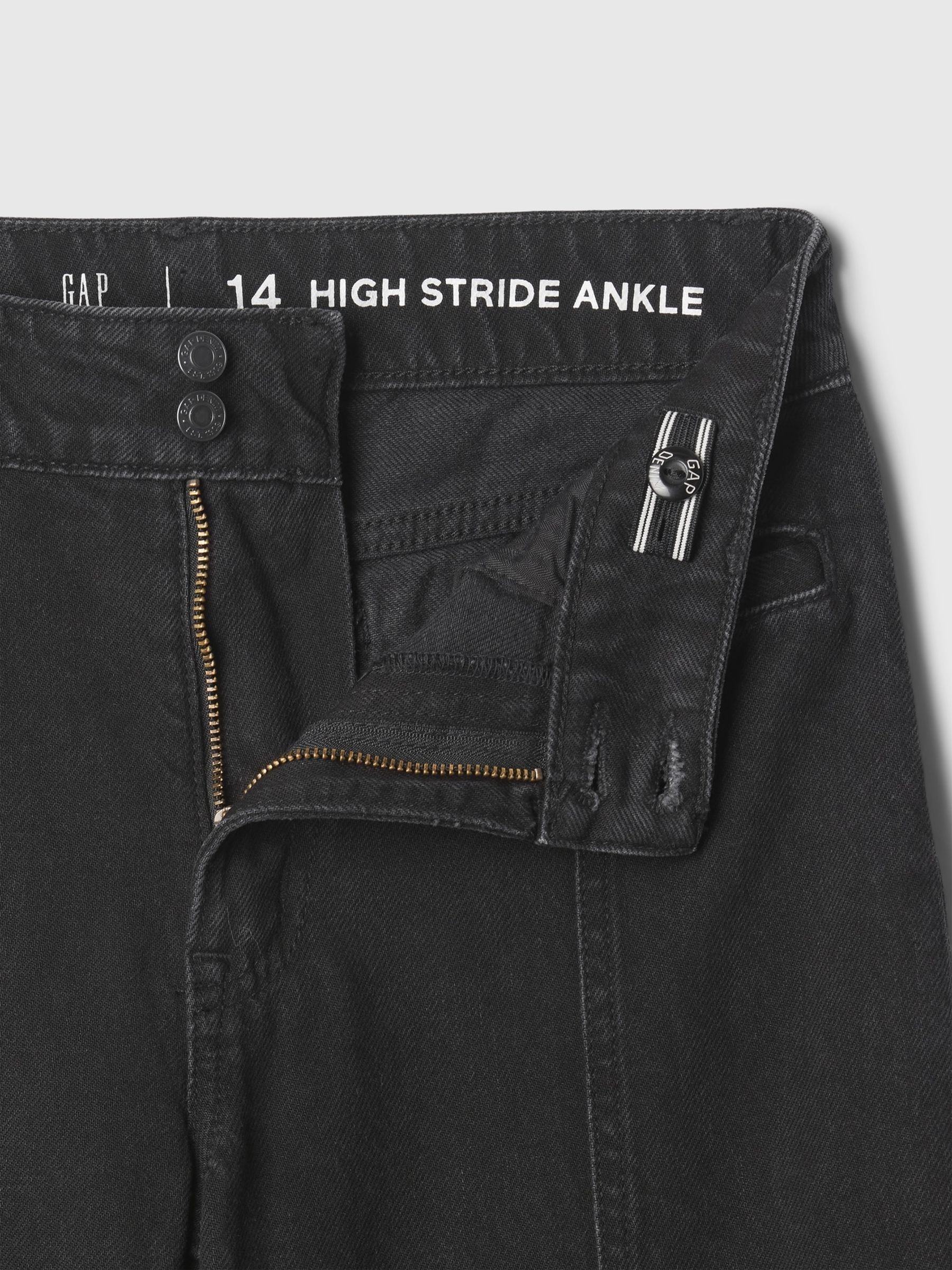 Black High Waisted Wide Leg Distressed Jeans (5-13yrs) - Image 5 of 6