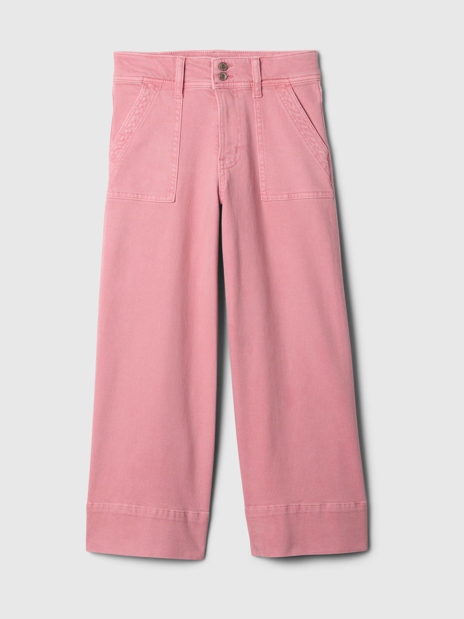 Pink High Waisted Wide Leg Ankle Jeans (5-13yrs) - Image 4 of 6