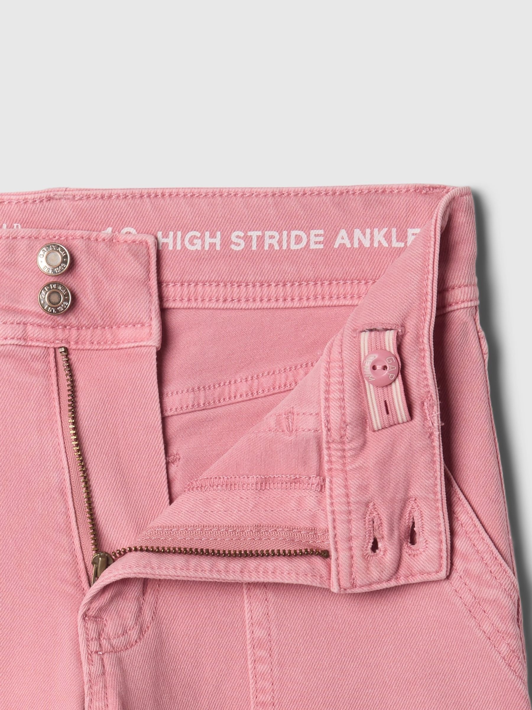 Pink High Waisted Wide Leg Ankle Jeans (5-13yrs) - Image 5 of 6