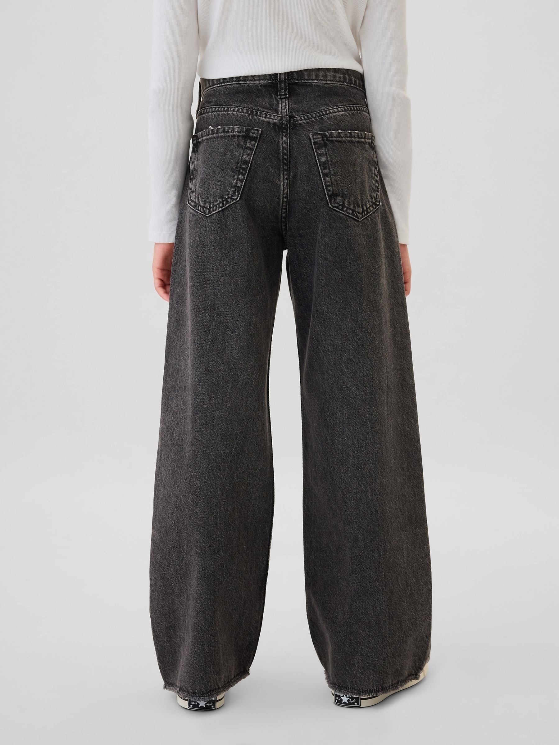 Black Low Waisted Wide Leg Jeans (5-13yrs) - Image 2 of 6