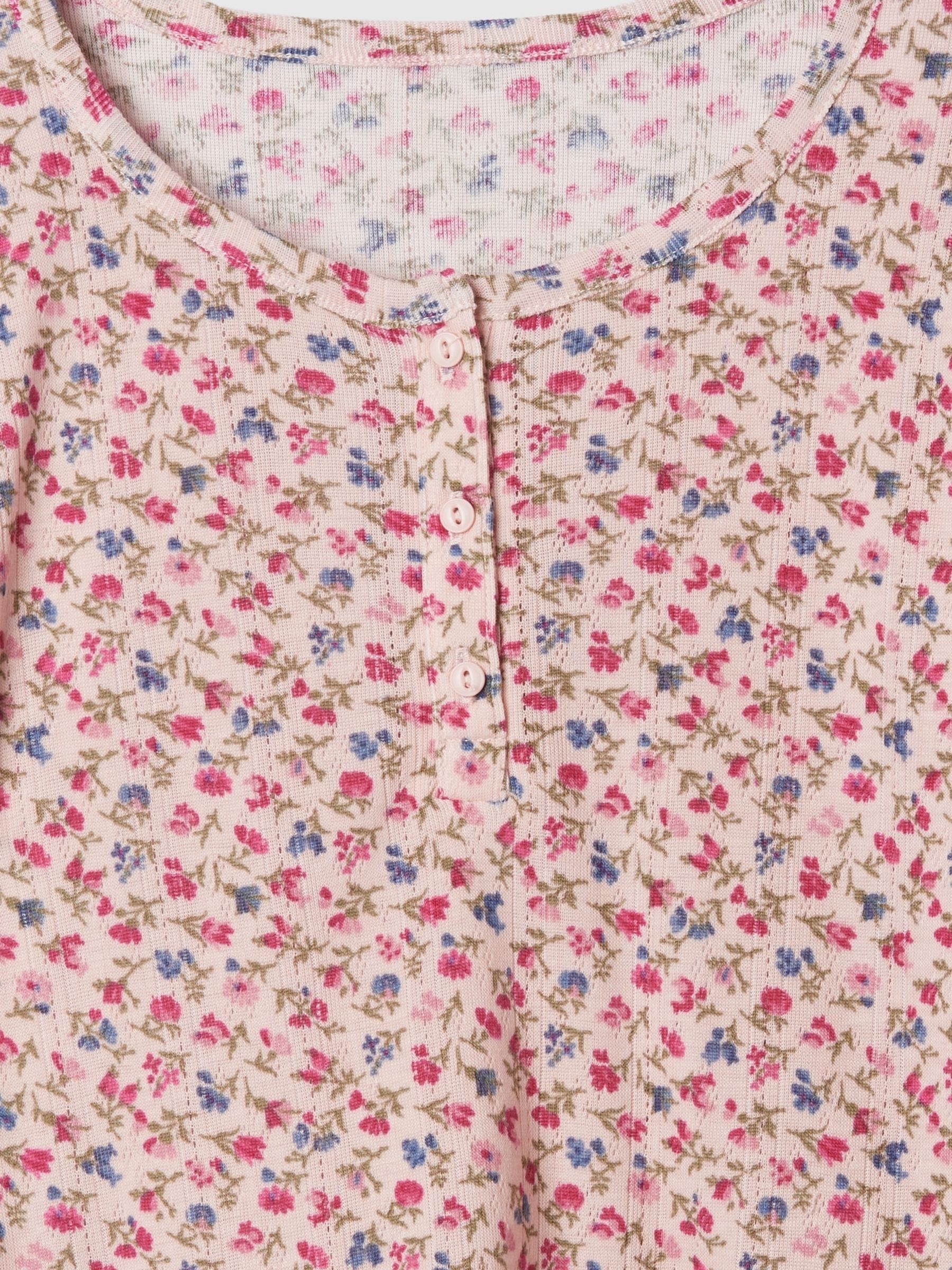 Pink Floral Henley Pyjama Shorts Set (4-13yrs) - Image 3 of 3