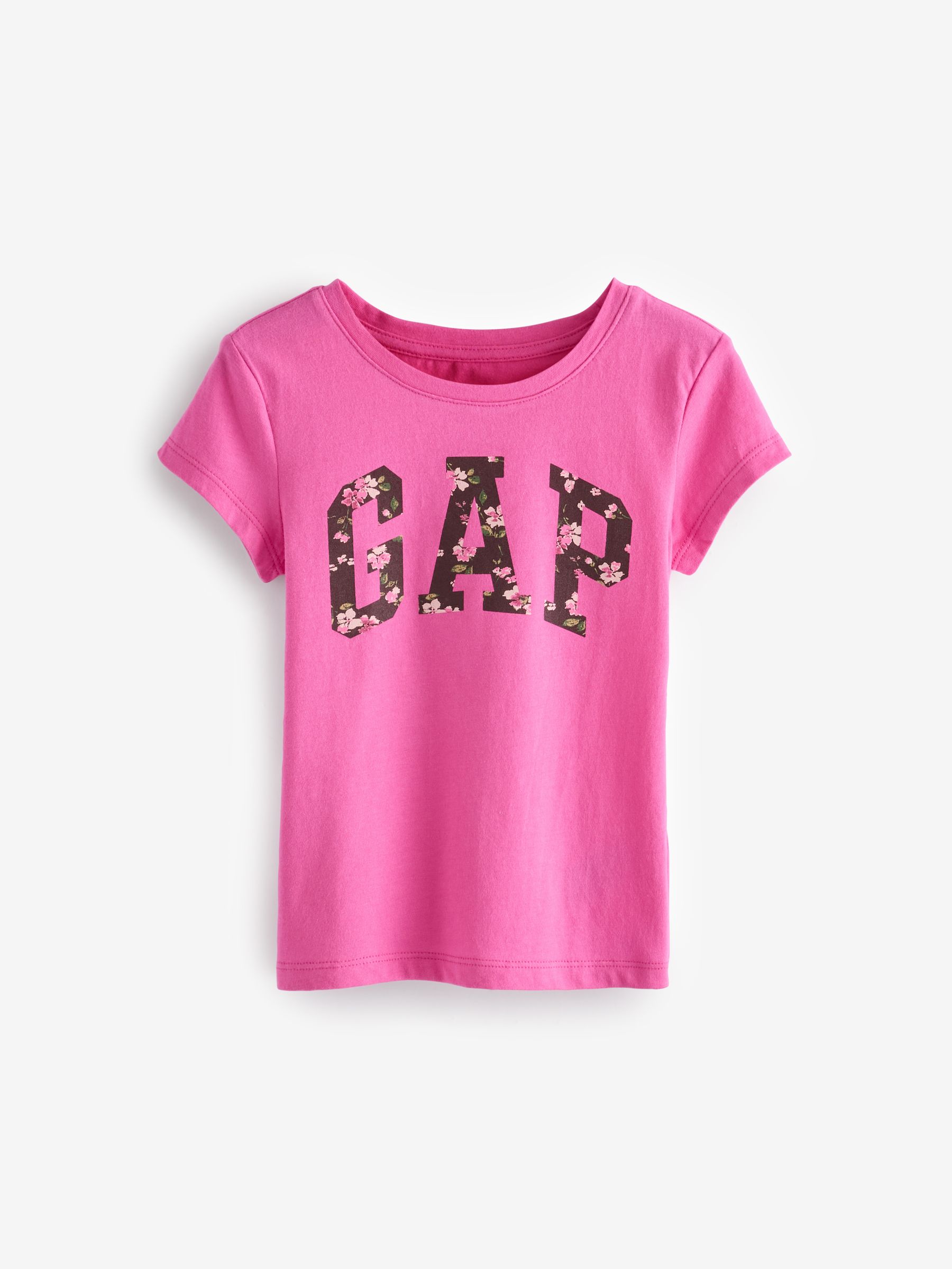 Pink Floral Logo Graphic Short Sleeve Crew Neck T-Shirt (4-13yrs) - Image 1 of 4