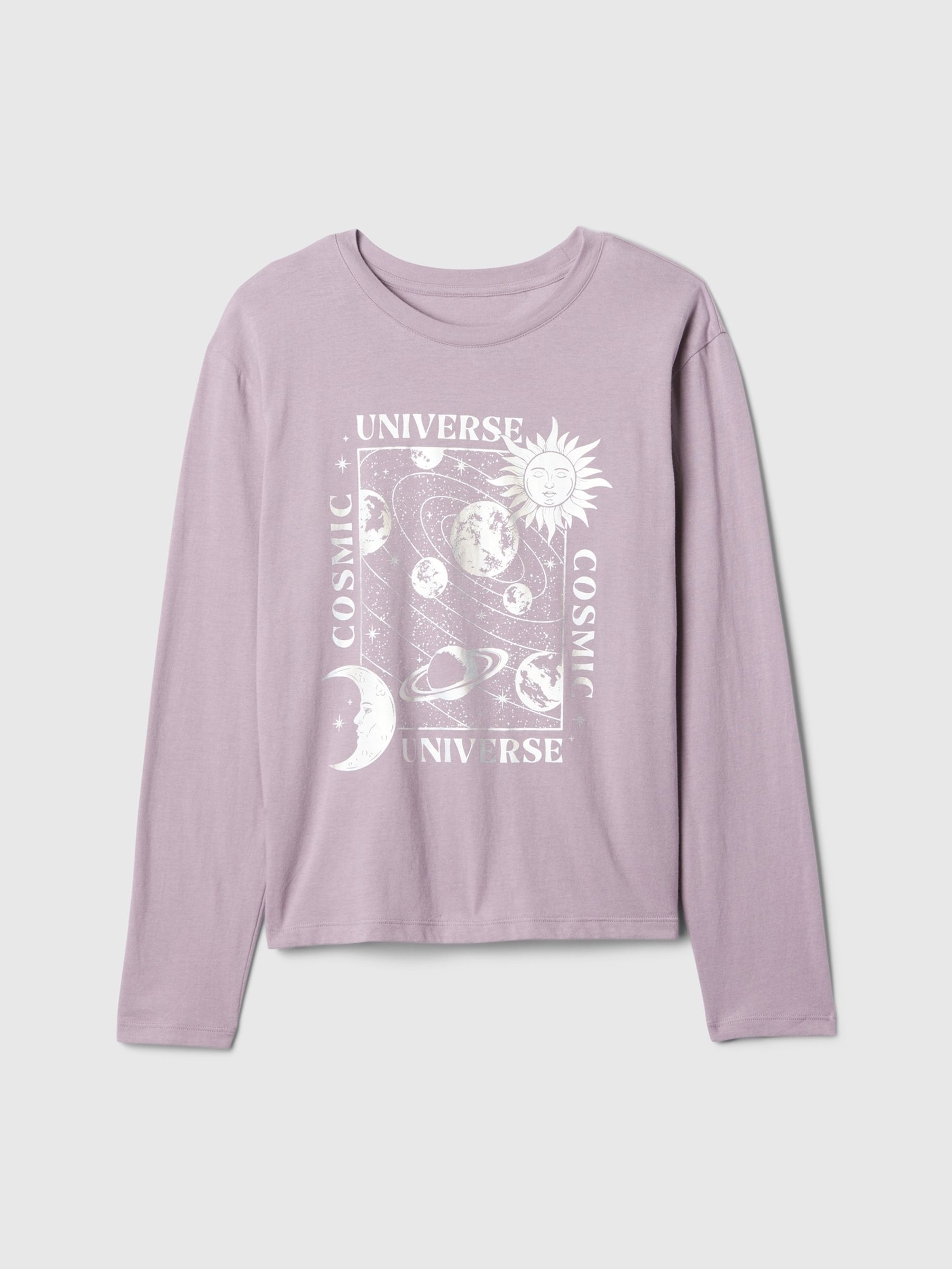 Purple Universe Long Sleeve Graphic T-Shirt - Image 3 of 4
