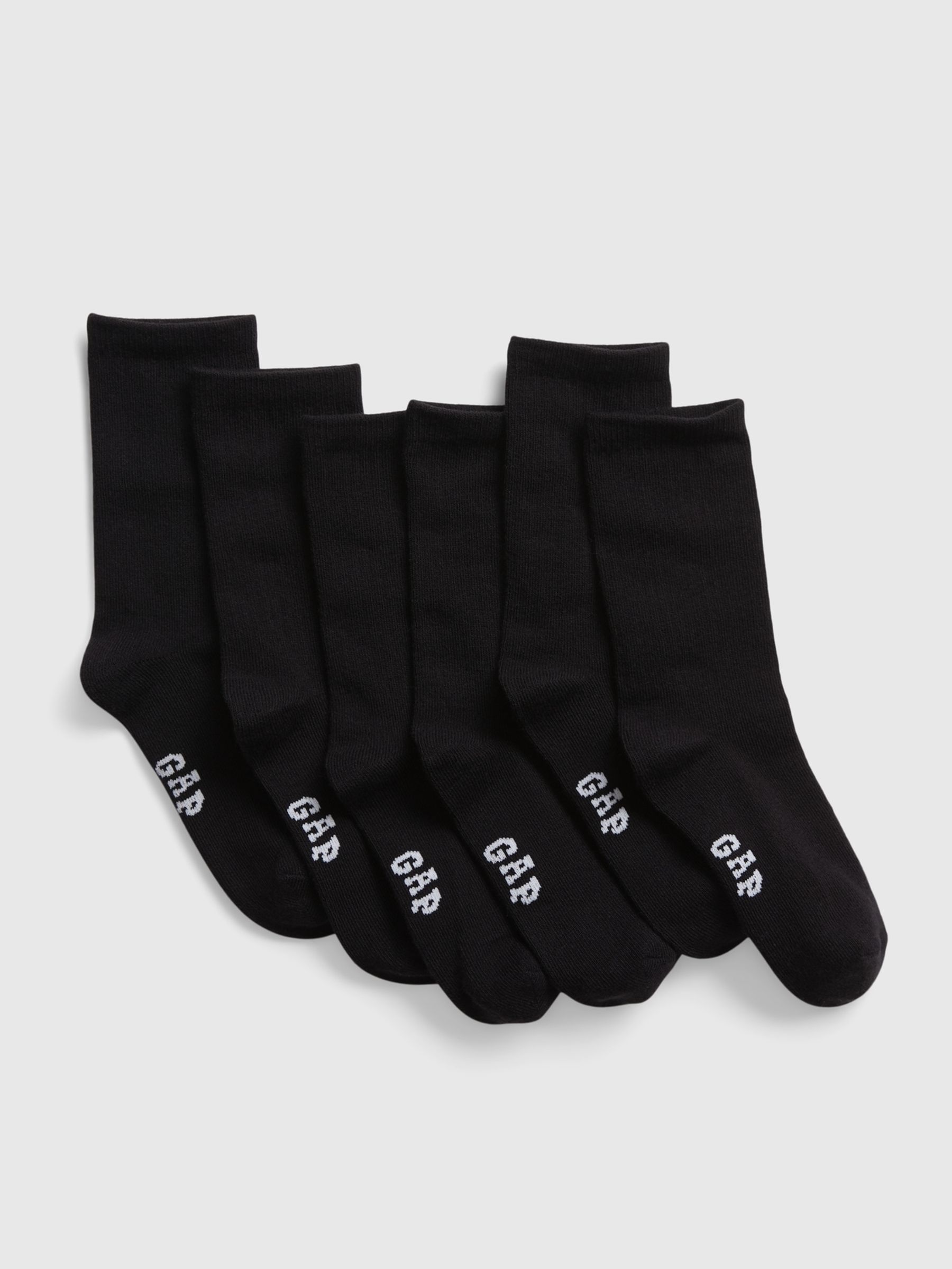Black Kids 3 Pack Crew Socks - Image 1 of 1