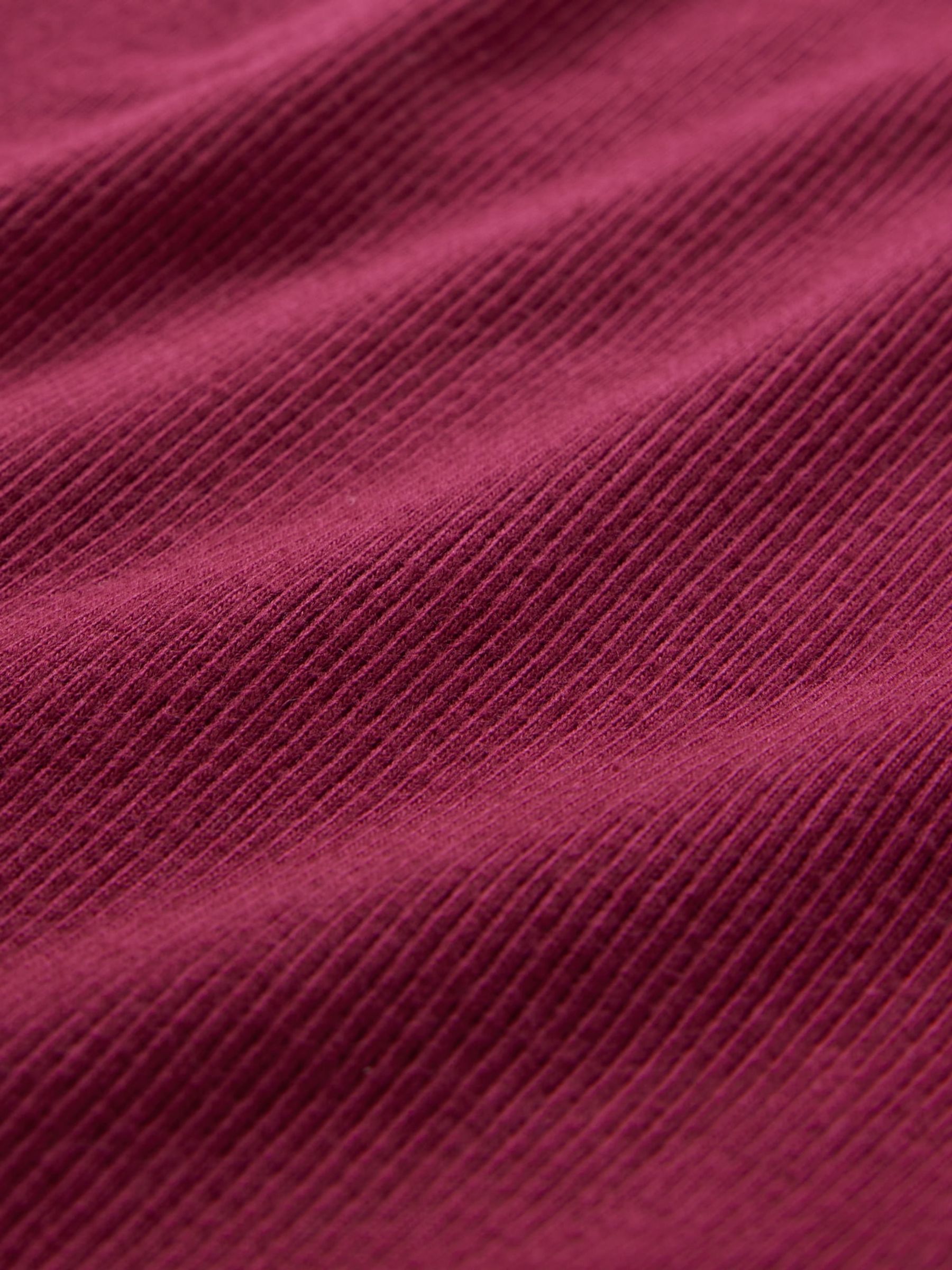 Burgundy Red Ribbed Short Sleeve Crew Neck T-Shirt (4-13yrs) - Image 4 of 4