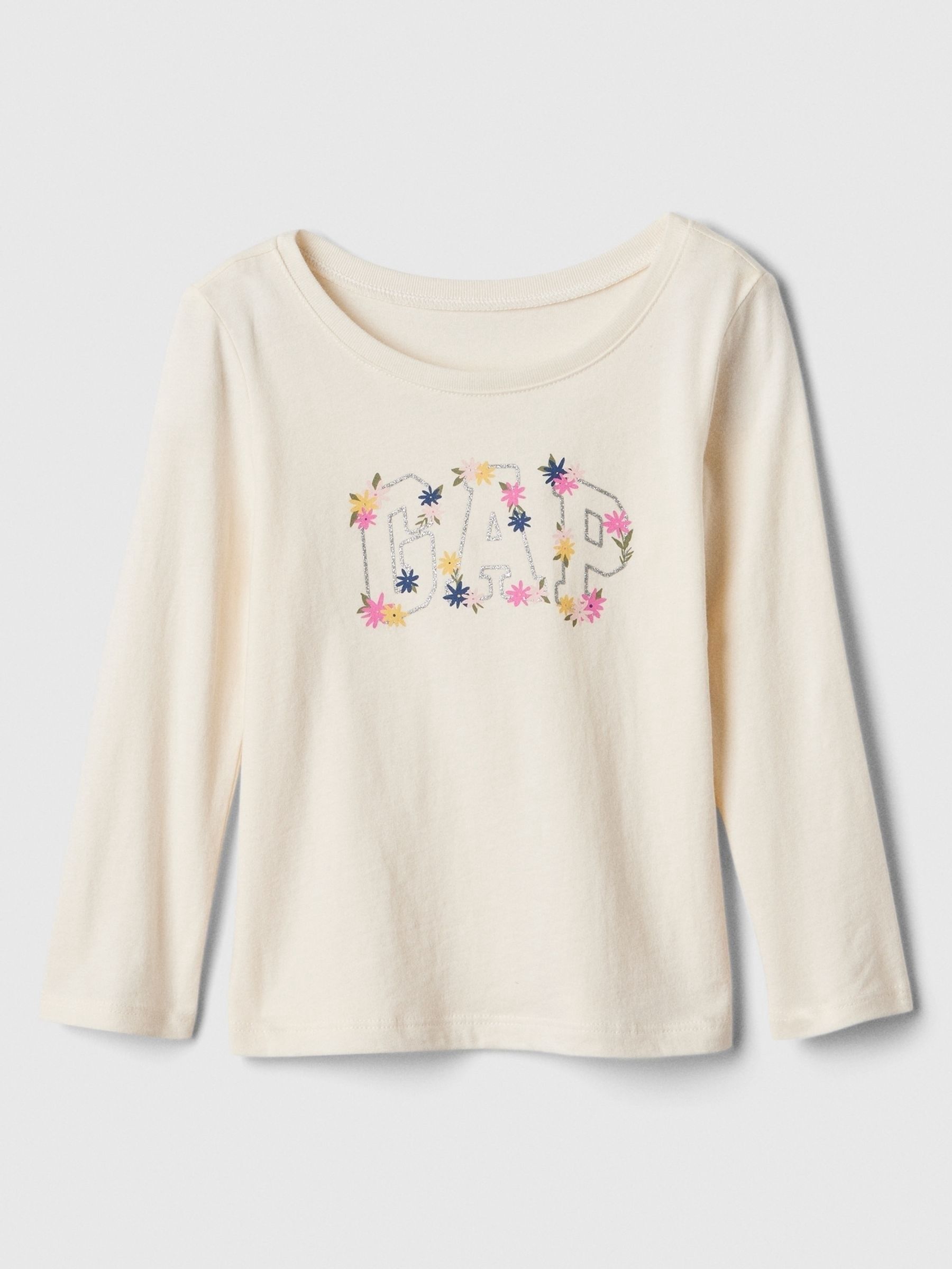 Cream Long Sleeve Logo Graphic T-Shirt (6mths-5yrs) - Image 1 of 6