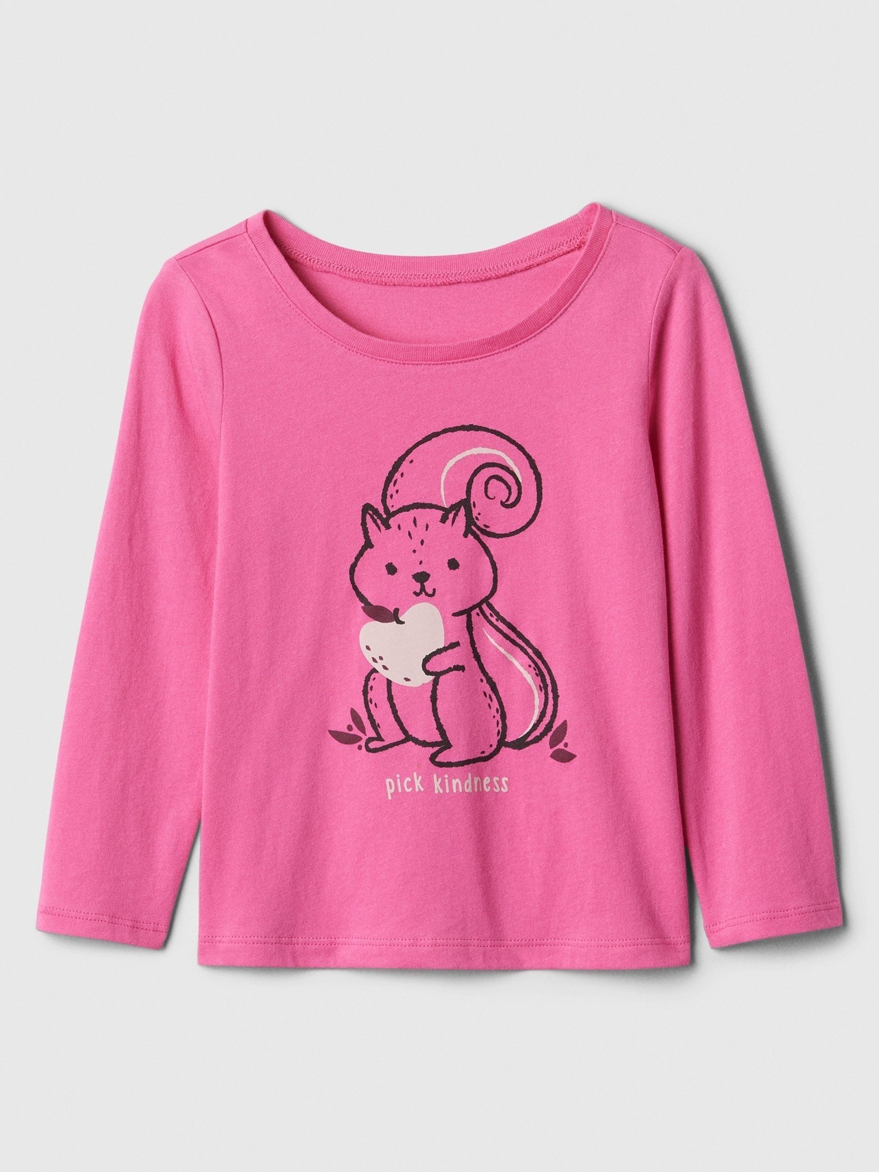 Pink Long Sleeve Logo Graphic T-Shirt (6mths-5yrs) - Image 1 of 3