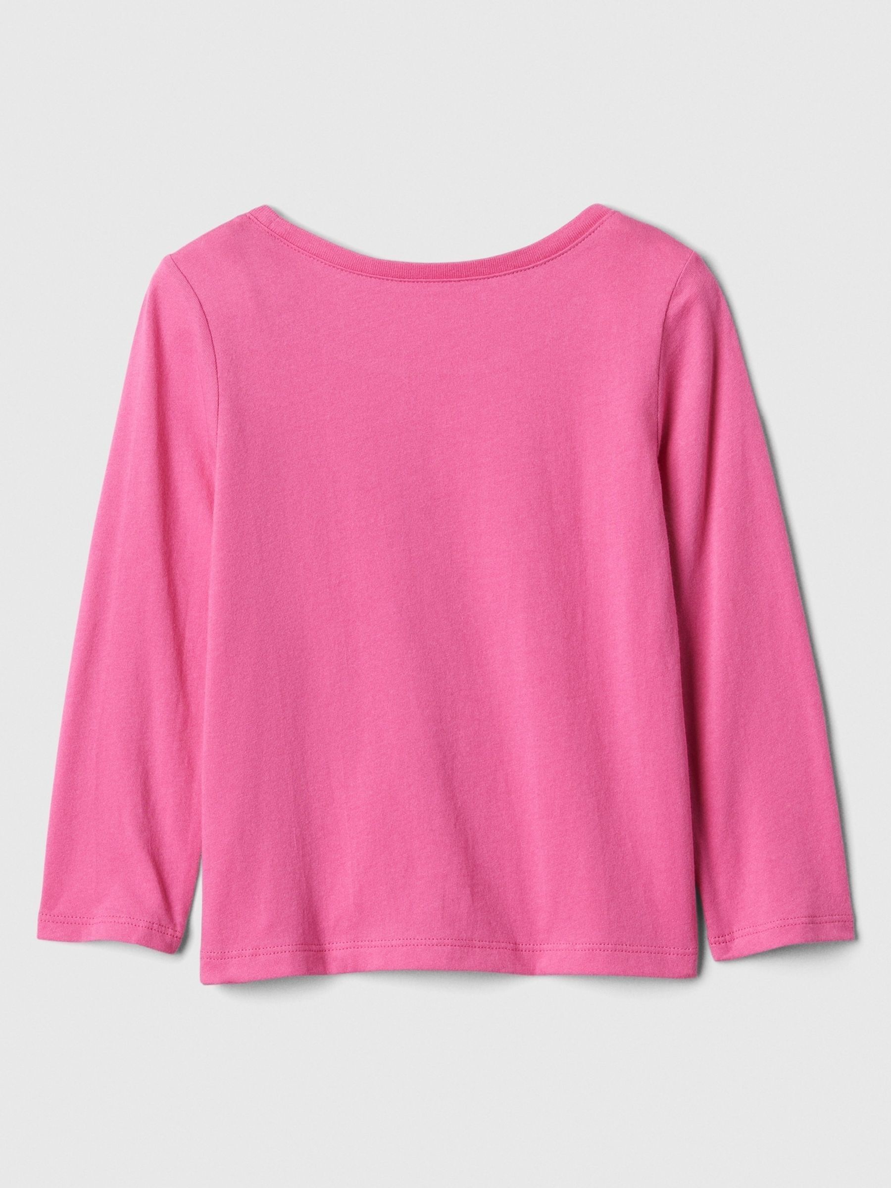 Pink Long Sleeve Logo Graphic T-Shirt (6mths-5yrs) - Image 2 of 3