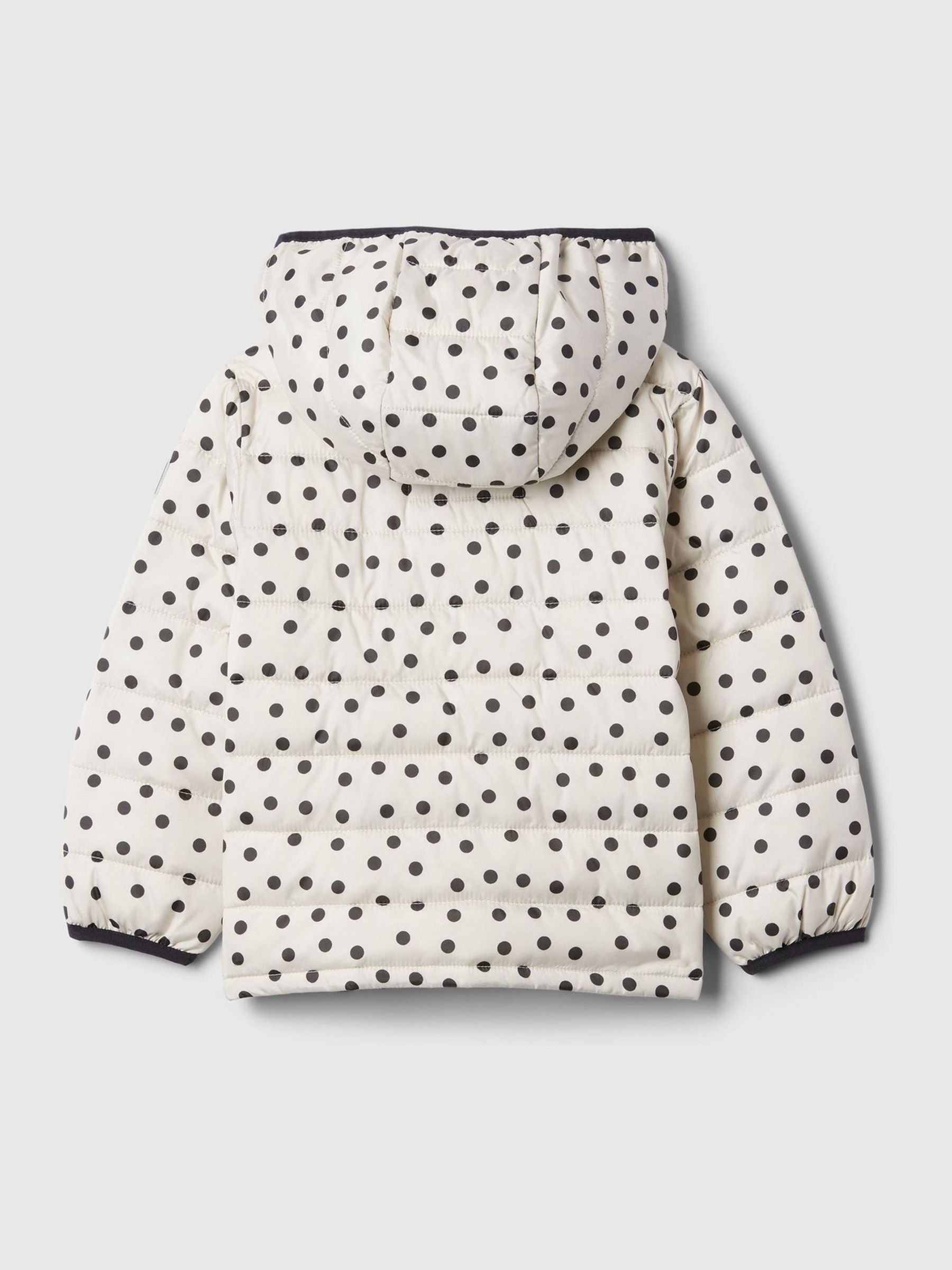 Black/White Polka Dot Cold Control Puffer Jacket (6mths-5yrs) - Image 2 of 4