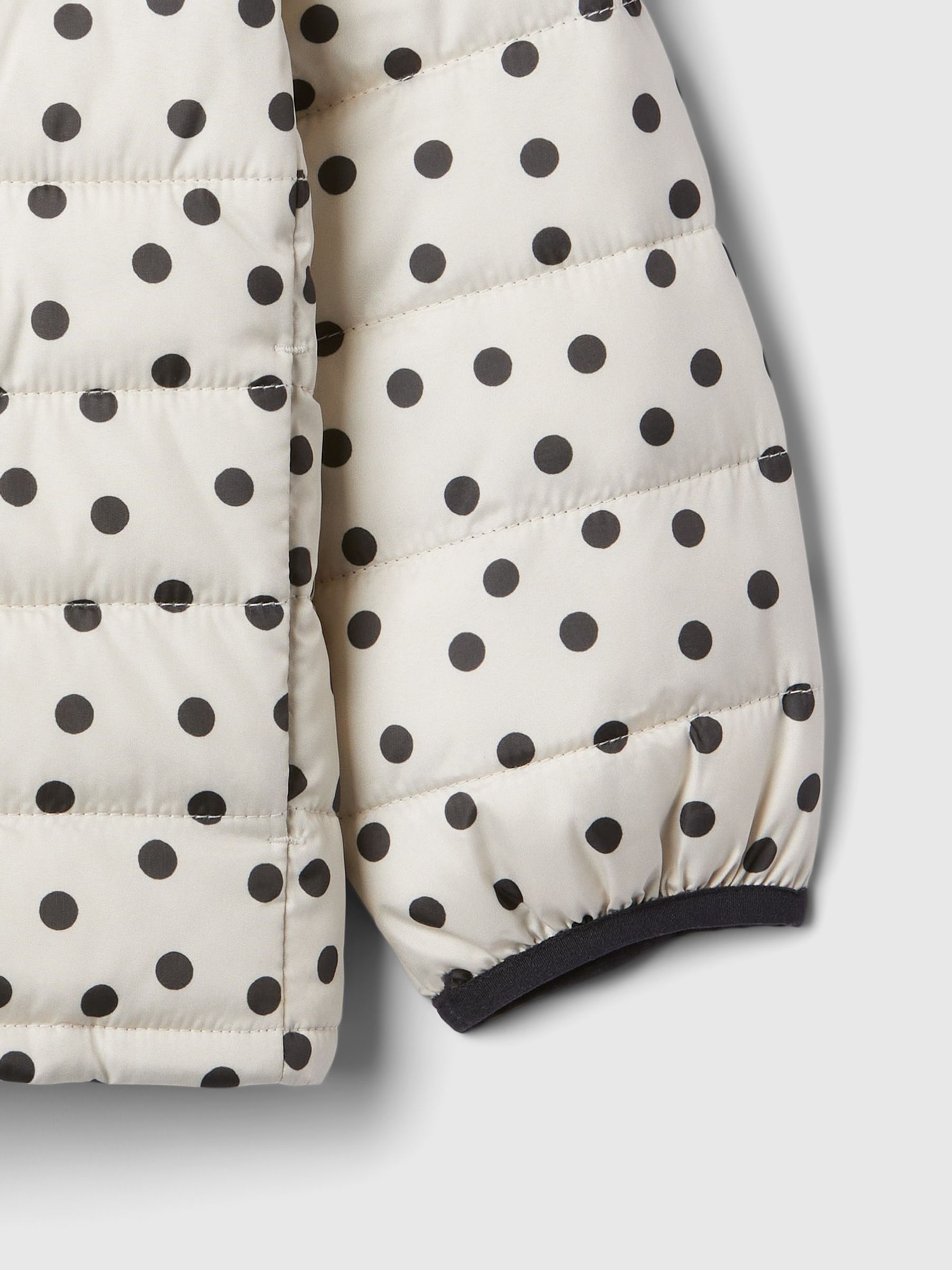 Black/White Polka Dot Cold Control Puffer Jacket (6mths-5yrs) - Image 3 of 4