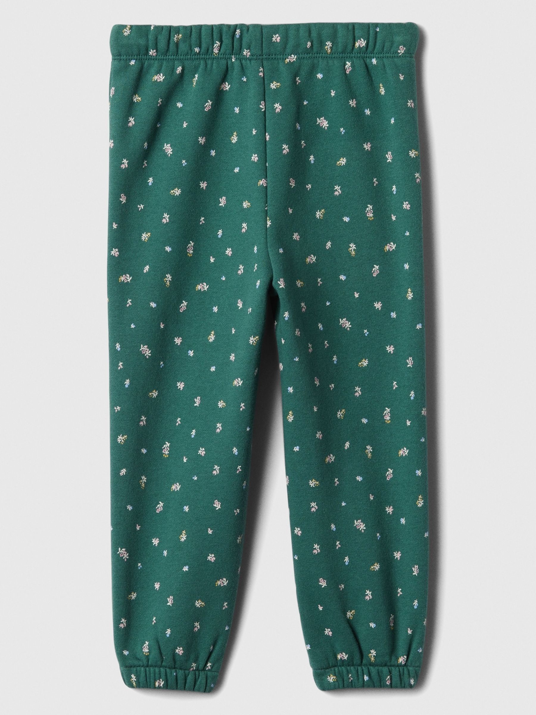 Green Floral Print Logo Pull On Joggers (6mths-5yrs) - Image 2 of 3