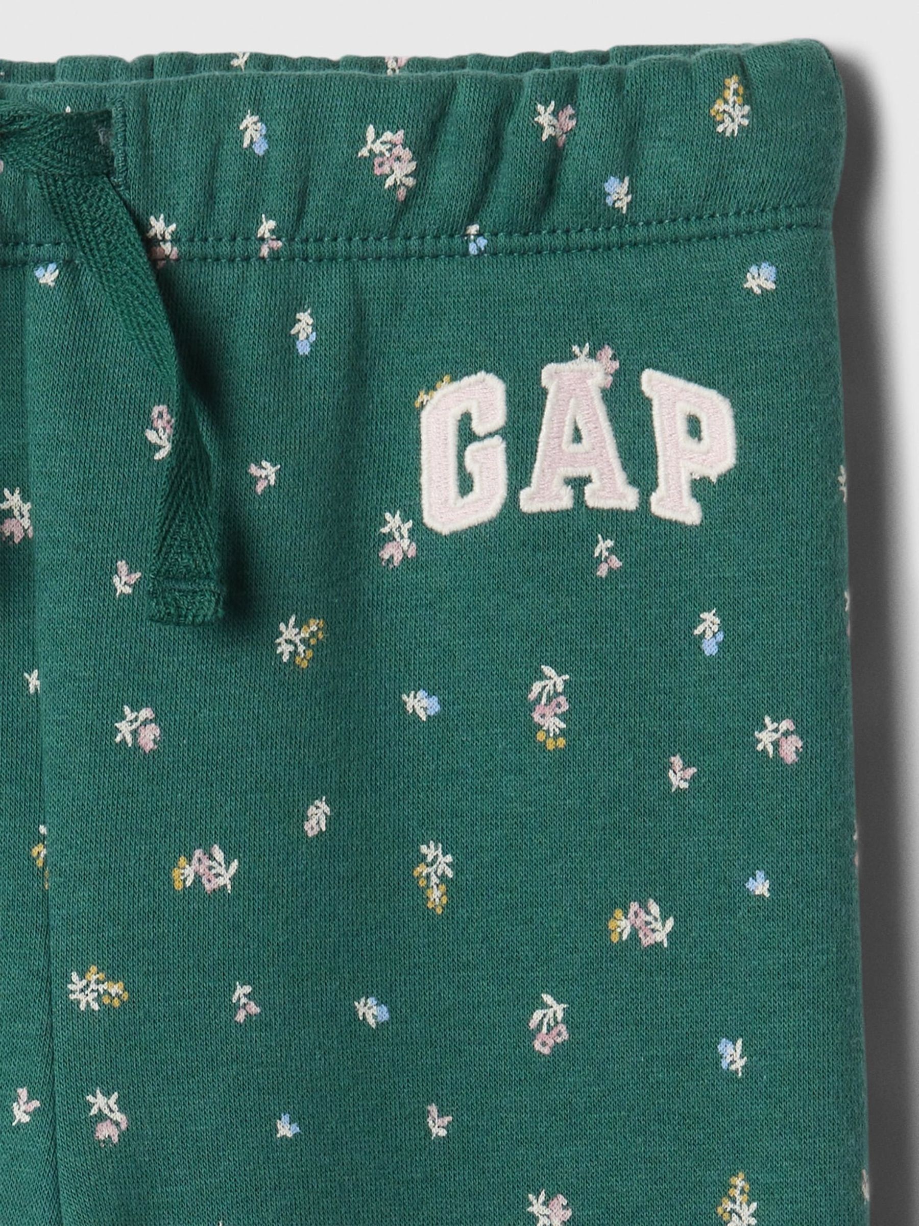 Green Floral Print Logo Pull On Joggers (6mths-5yrs) - Image 3 of 3