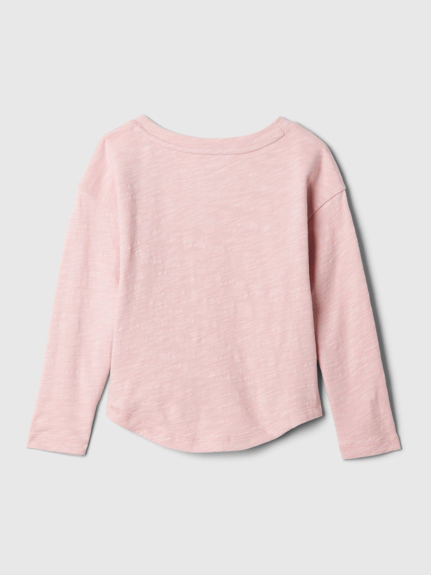 Pink Halloween Ghost Graphic Long Sleeve Crew Neck T-Shirt (6mths-5yrs) - Image 2 of 2