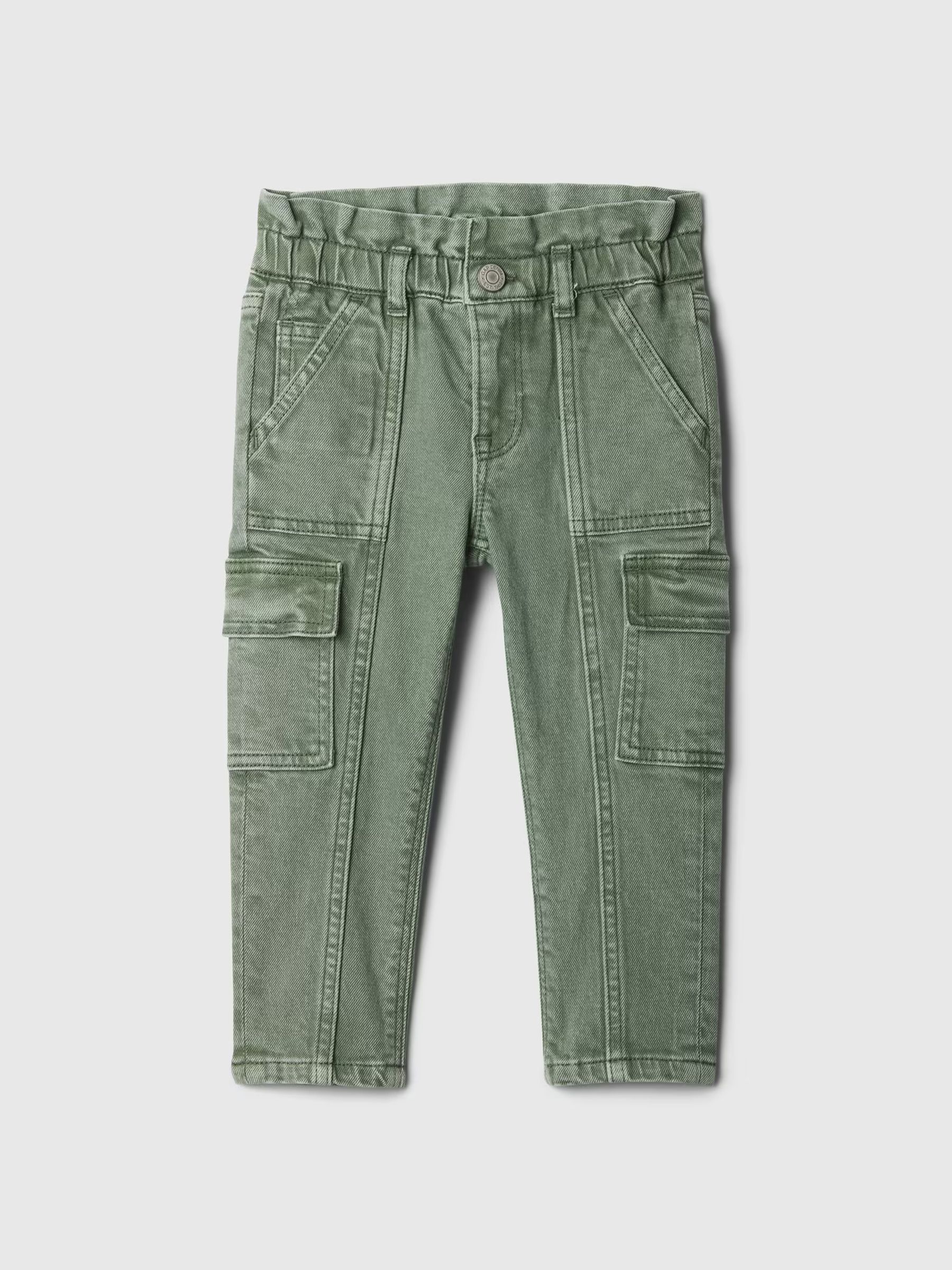 Green Just Like Mom Ruffle Cargo Jeans (6mths-5yrs) - Image 1 of 2