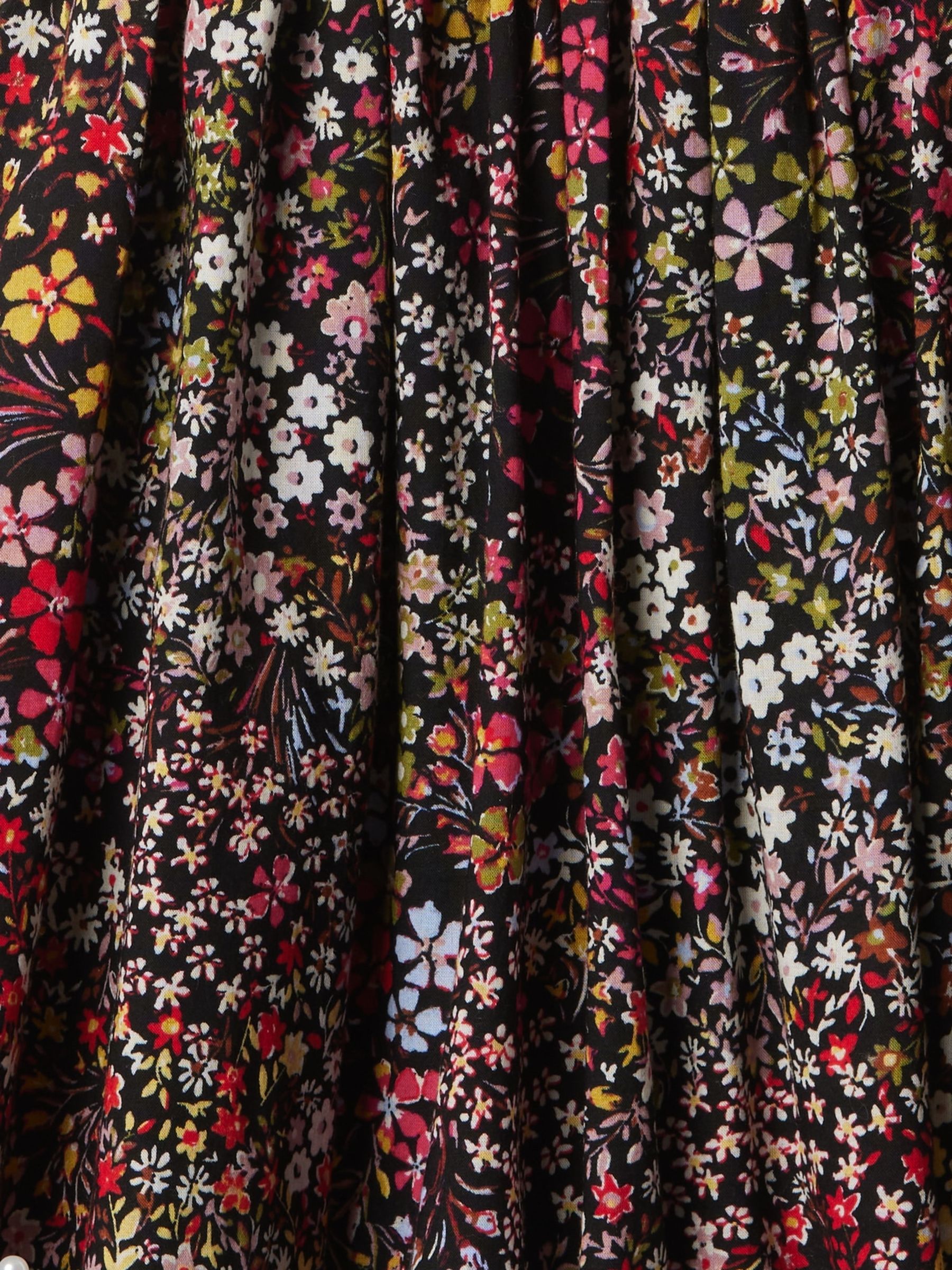 Black Floral Smocked Puff Sleeve Dress (6mths-5yrs) - Image 2 of 2