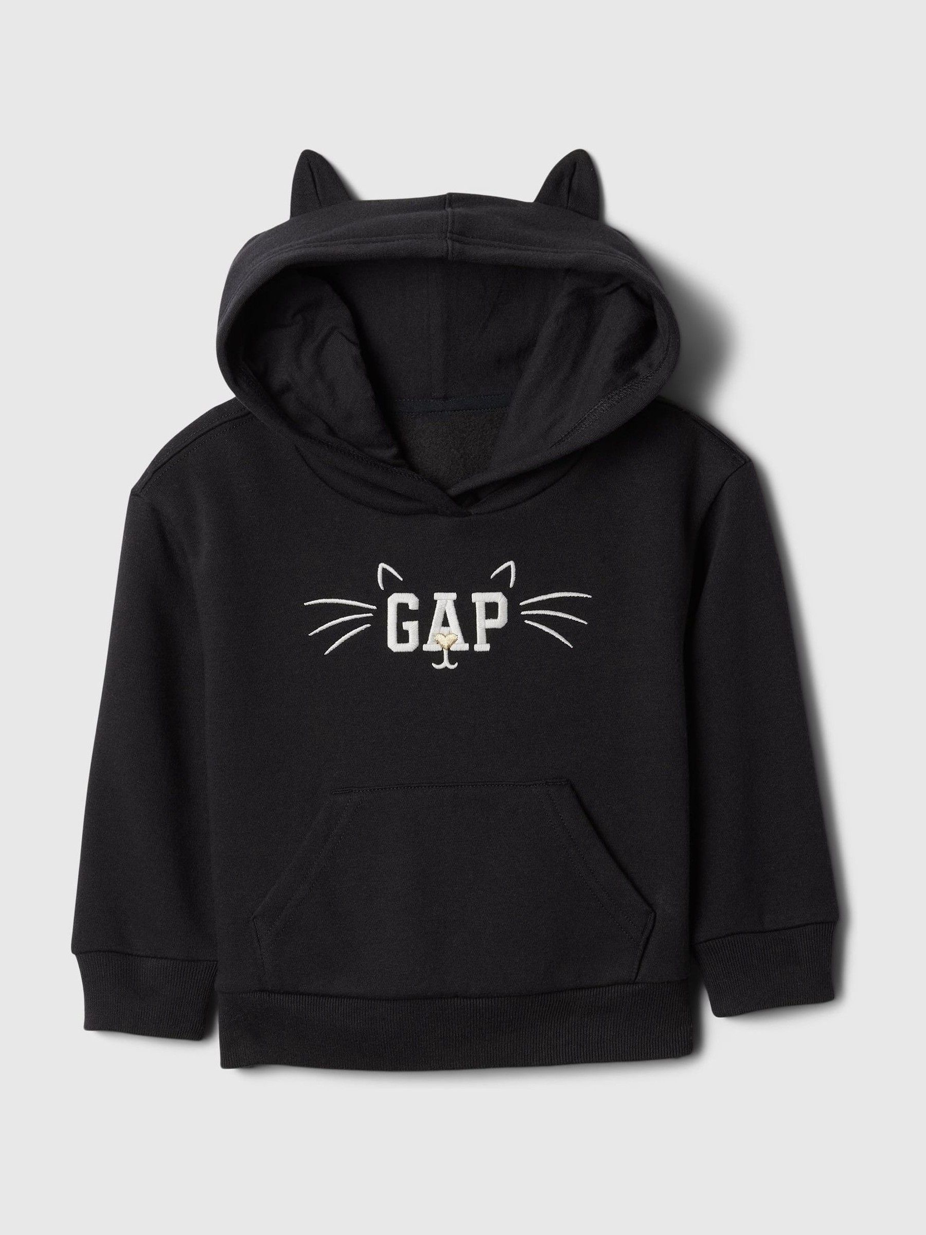 Black Halloween Cat Logo Graphic Pullover Hoodie (6mths-5yrs) - Image 1 of 2