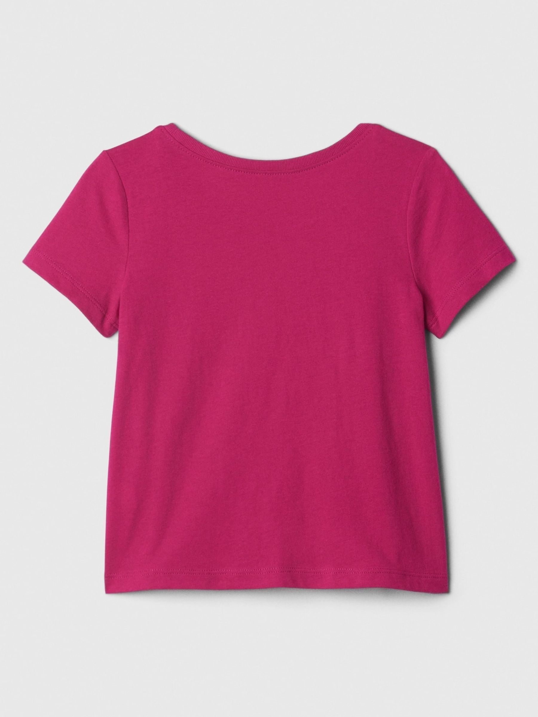 Pink Floral Logo Graphic Short Sleeve T-Shirt (6mths-5yrs) - Image 2 of 3