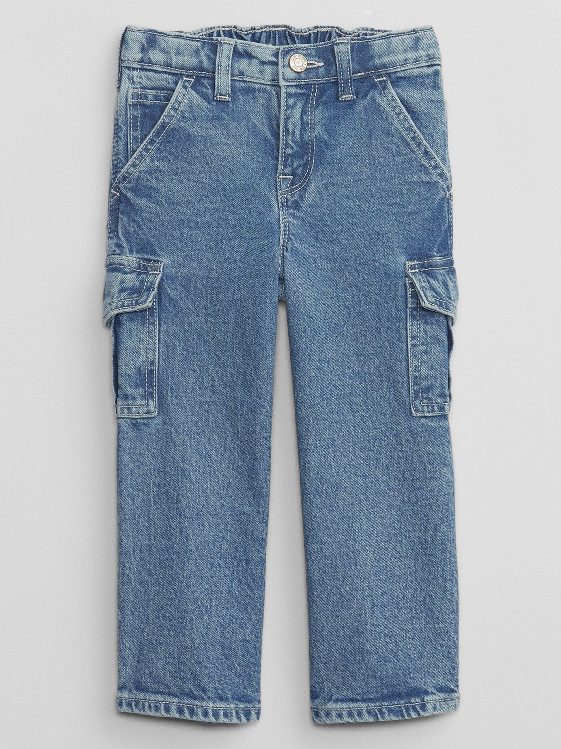 Blue Wide Leg Cargo Jeans (6mths-5yrs) - Image 2 of 5