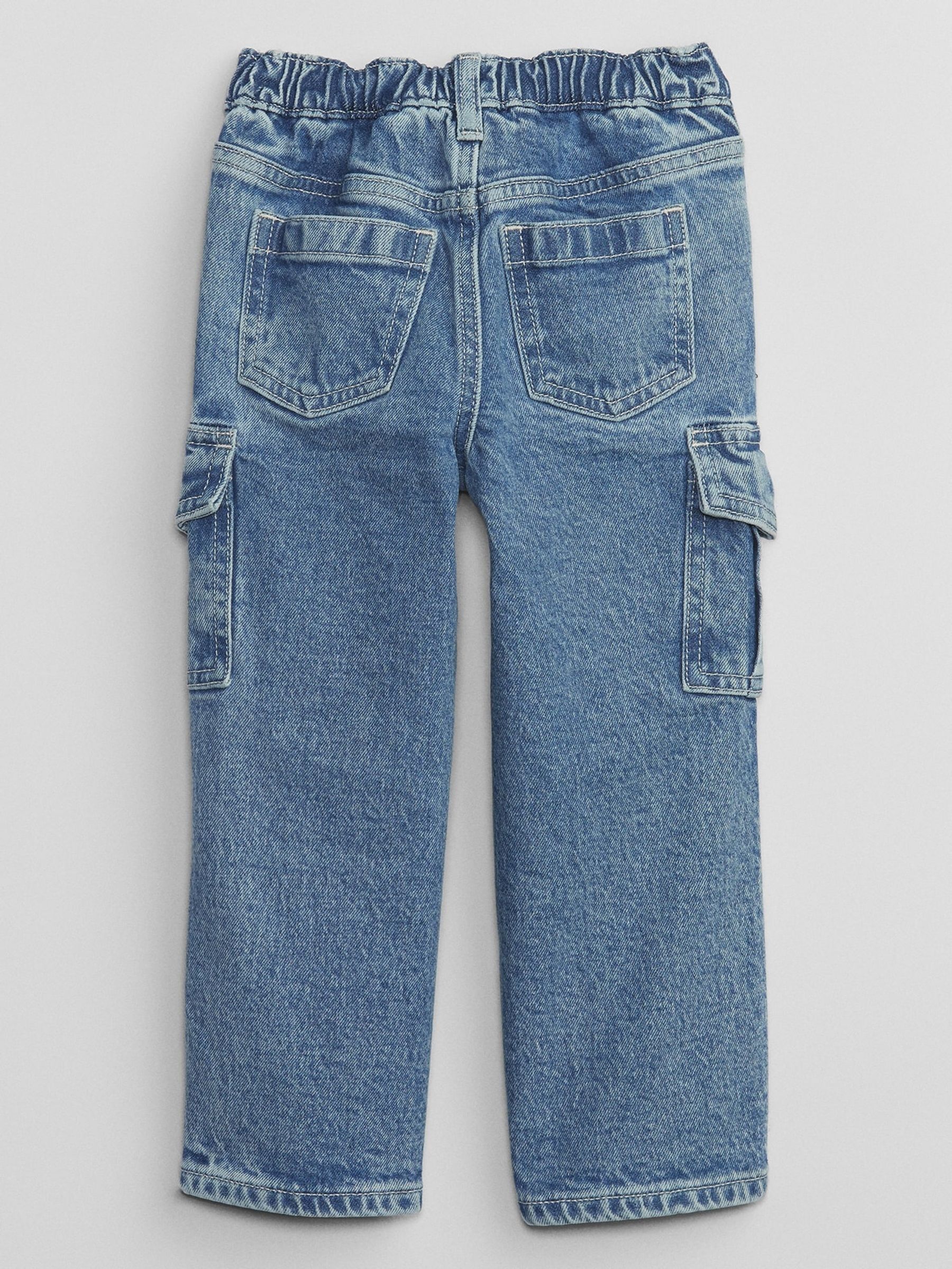 Blue Wide Leg Cargo Jeans (6mths-5yrs) - Image 3 of 5