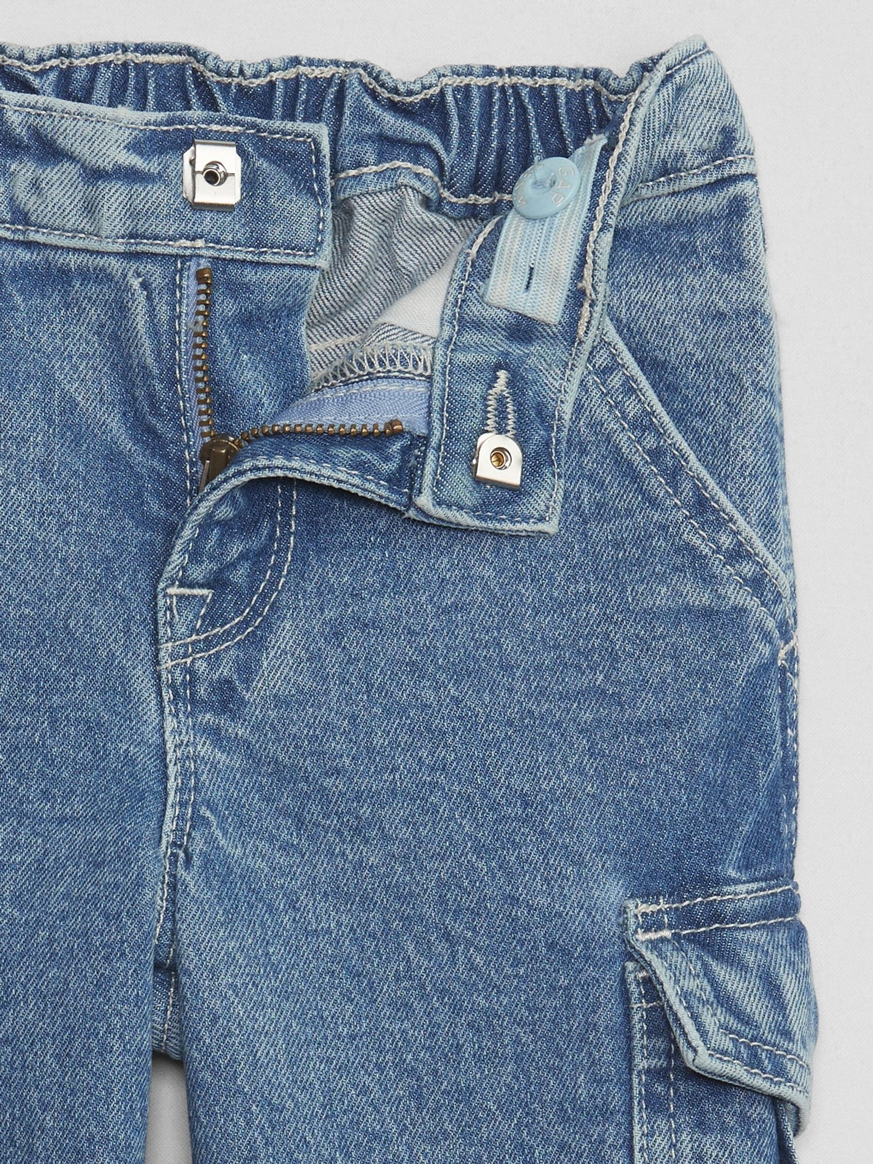 Blue Wide Leg Cargo Jeans (6mths-5yrs) - Image 4 of 5